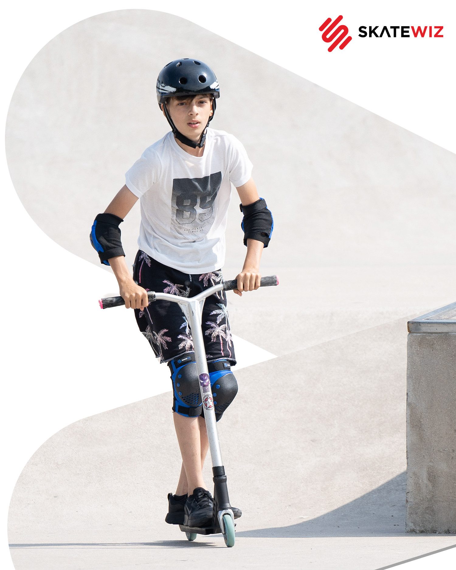SKATEWIZ Protektoren-Set SMASH Knieschoner Kinder Inliner Schoner Erwachsene Protektoren Set (Schonerset Inliner skates Mädchen Schützer, 6-tlg., Inliner Schoner mit Knie-, Ellenbogen- und Handgelenkschützer), Schützer Inline Skates Kinder Schlittschuhe Schoner