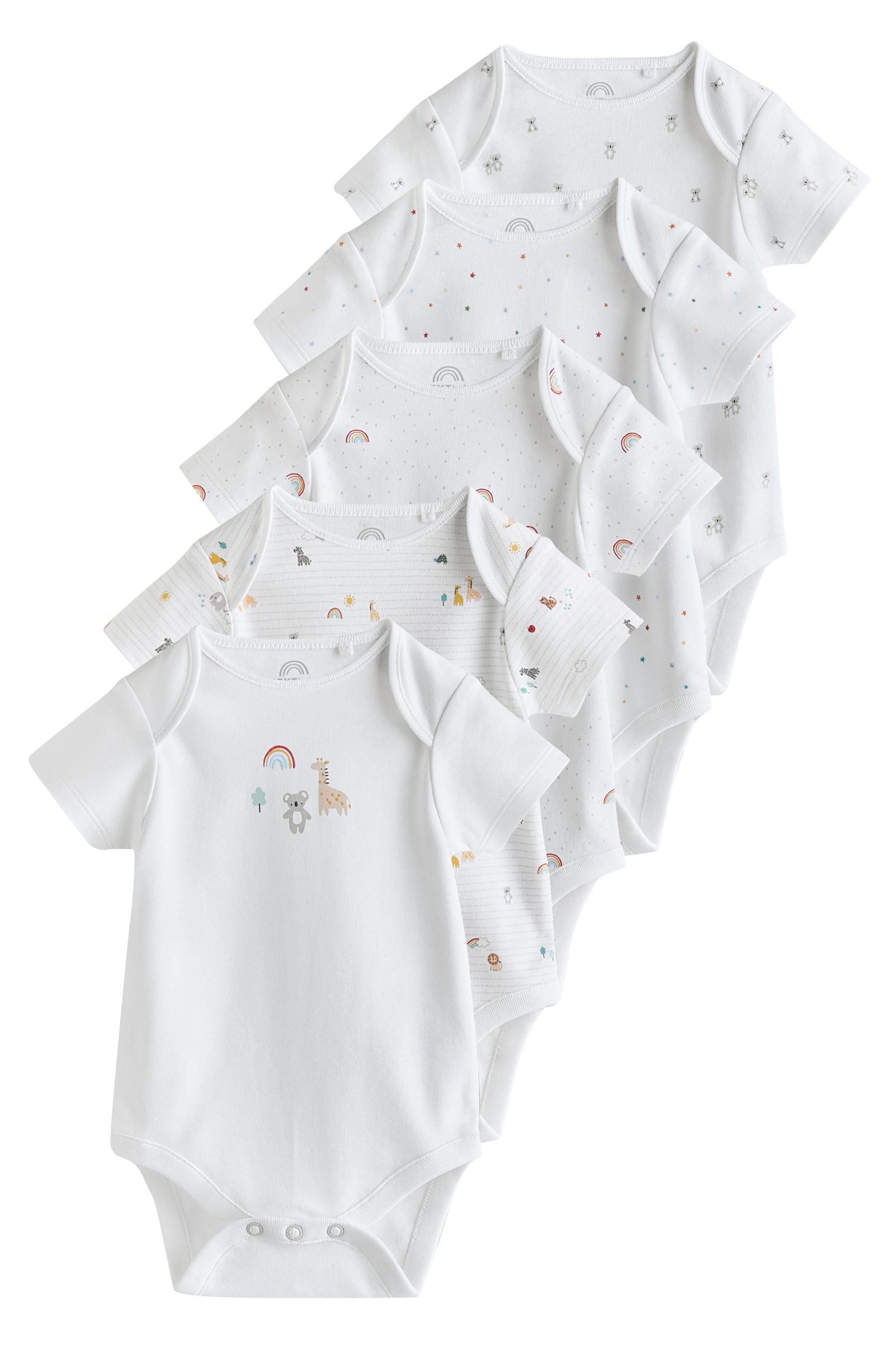 Next Kurzarmbody Kurzärmelige Baby Bodysuits, 5er-Pack (5-tlg)