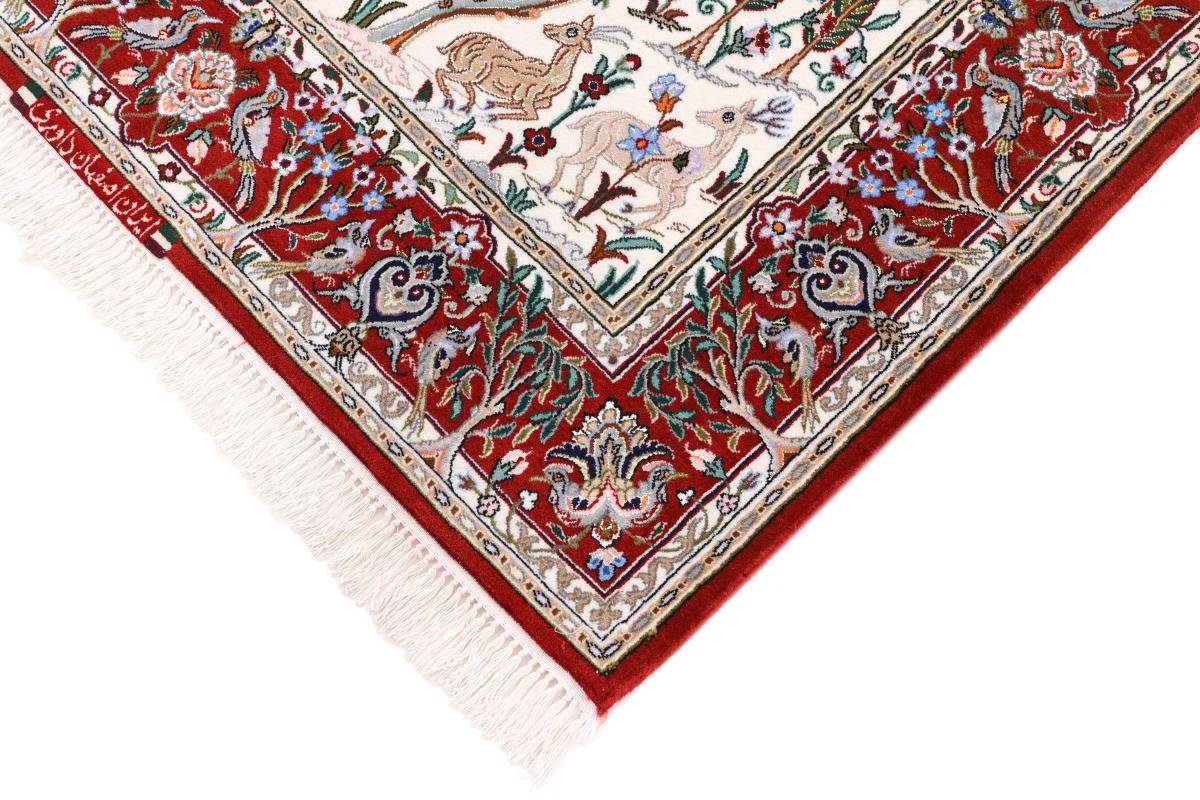 Höhe: Orientteppich Handgeknüpfter rechteckig, mm 8 Isfahan Seidenkette Trading, Nain Orientteppich, 110x157