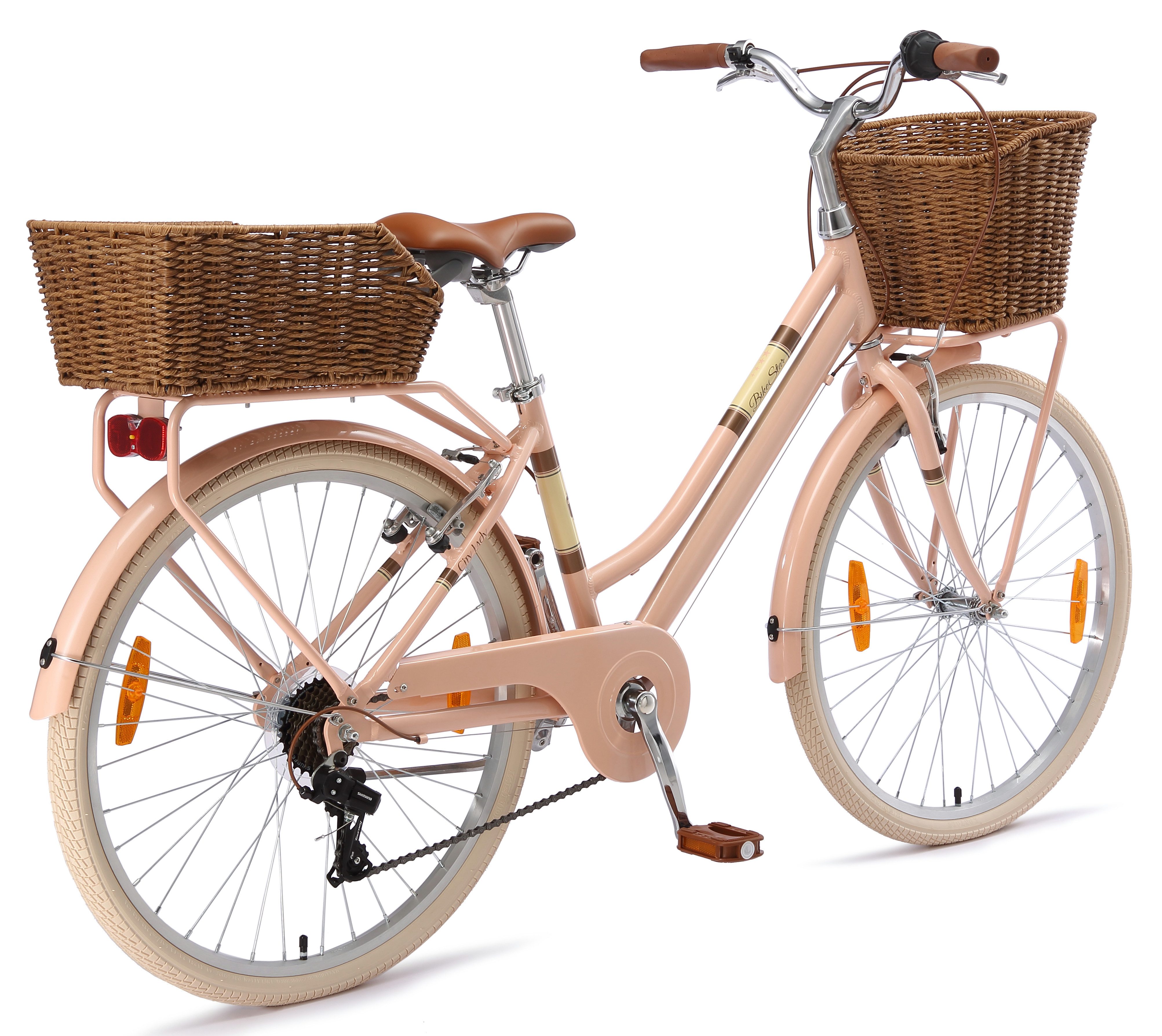 Bikestar Cityrad, 7 Gang Shimano RD-TY21 Schaltwerk, Kettenschaltung, für Damen, Kettenschaltung