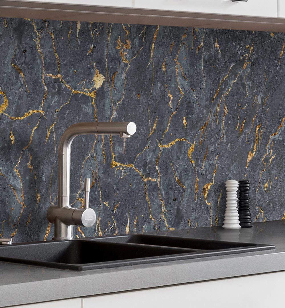MyMaxxi Küchenrückwand Küchenrückwand selbstklebend Marmor schwarz Spritzsc günstig online kaufen