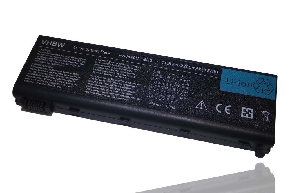 vhbw passend für Toshiba Satellite L20-196, L20-199, L20-200, L20-205, Laptop-Akku 2200 mAh