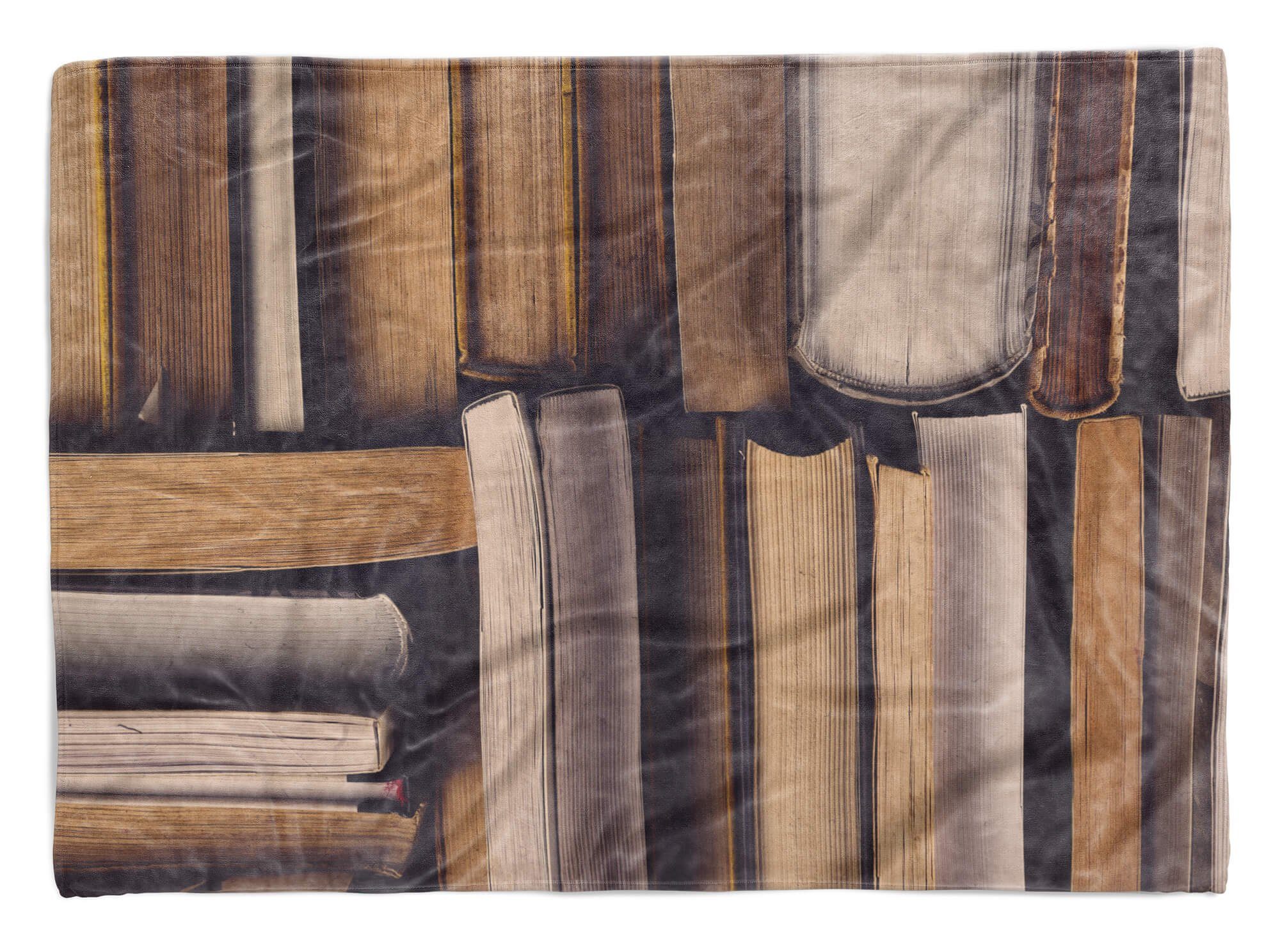 Sinus Art Handtücher Handtuch Strandhandtuch Saunatuch Kuscheldecke mit Fotomotiv Bücher Bücherstape, Baumwolle-Polyester-Mix (1-St), Handtuch