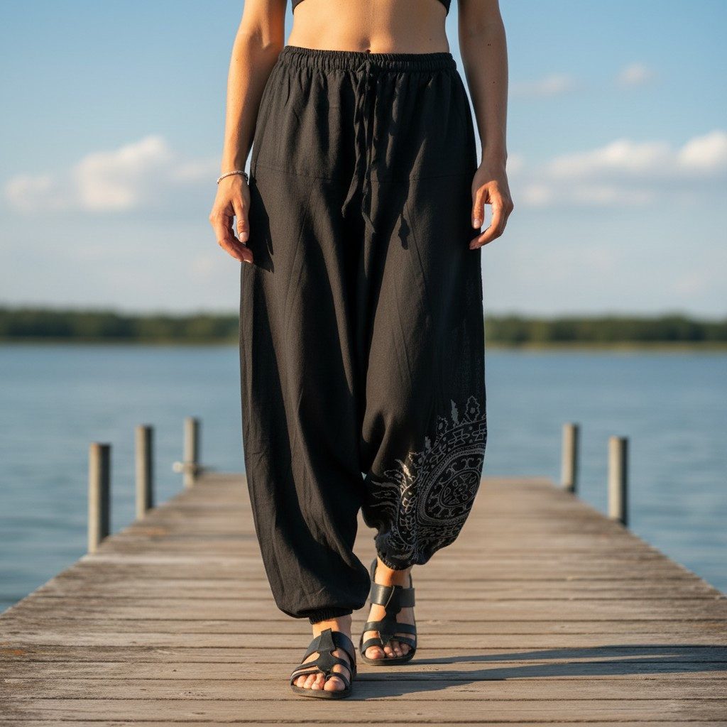 Guru-Shop Relaxhose Haremshose Pluderhose,Pumphose mit Mandala,.. Ethno Sty günstig online kaufen