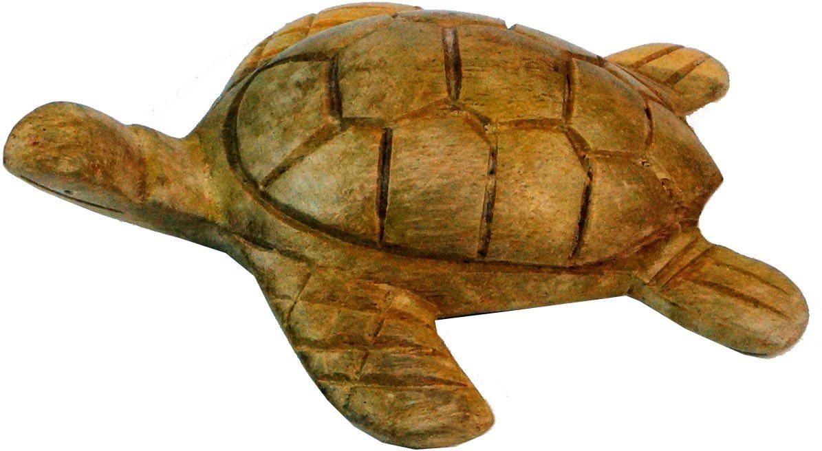 Guru-Shop Dekofigur Geschnitzte Deko Schildkröte in 2 Größen