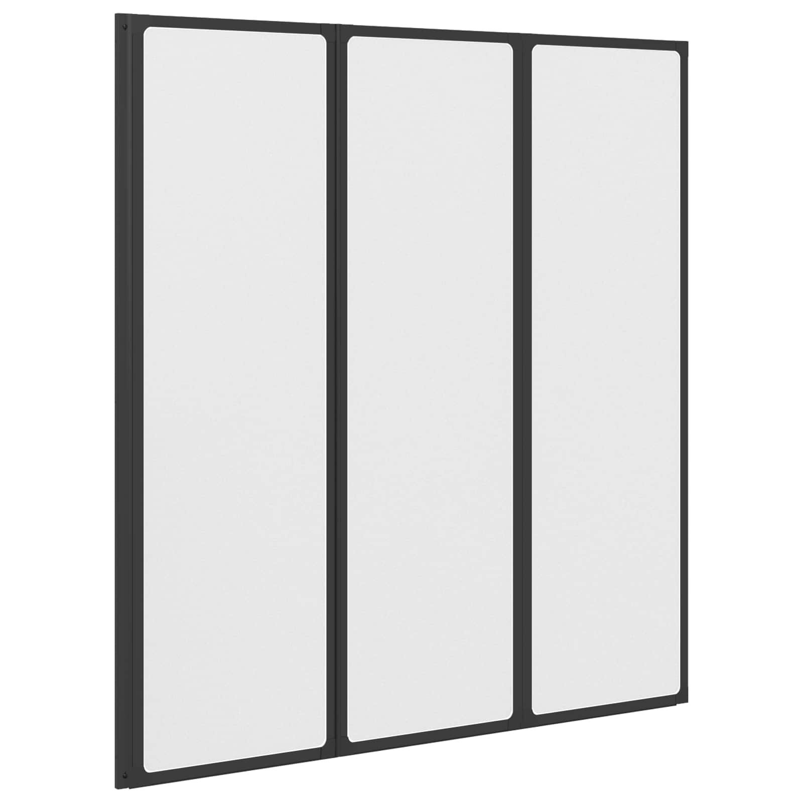 vidaXL Duschwand Duschwand Schwarz 132 x 2 x 140 cm Aluminium und PP, (1 tlg)