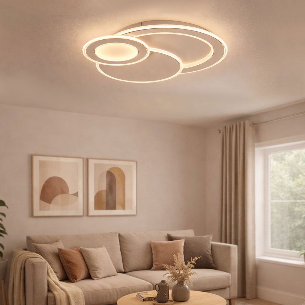 WOFI LED Deckenleuchte, LED-Leuchtmittel fest verbaut, Tageslichtweiß, LED Deckenleuchte mit Fernbedienung Deckenleuchte Wohnzimmer