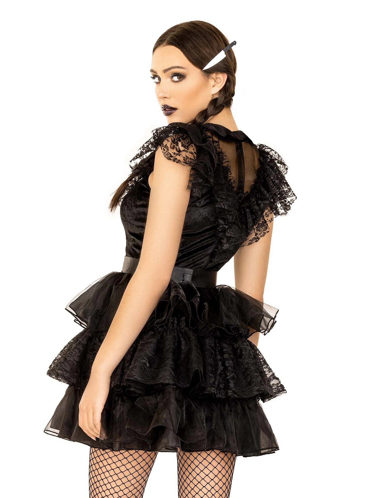Leg Avenue Kostüm Rebel Gothic Girl Kostüm, Aufregendes Gothic Kostüm für Halloween und Karneval