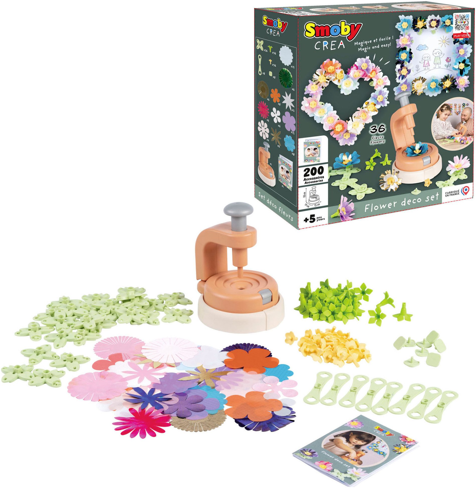 Smoby Kreativset Crea Flower Deko Set, Made in Europe