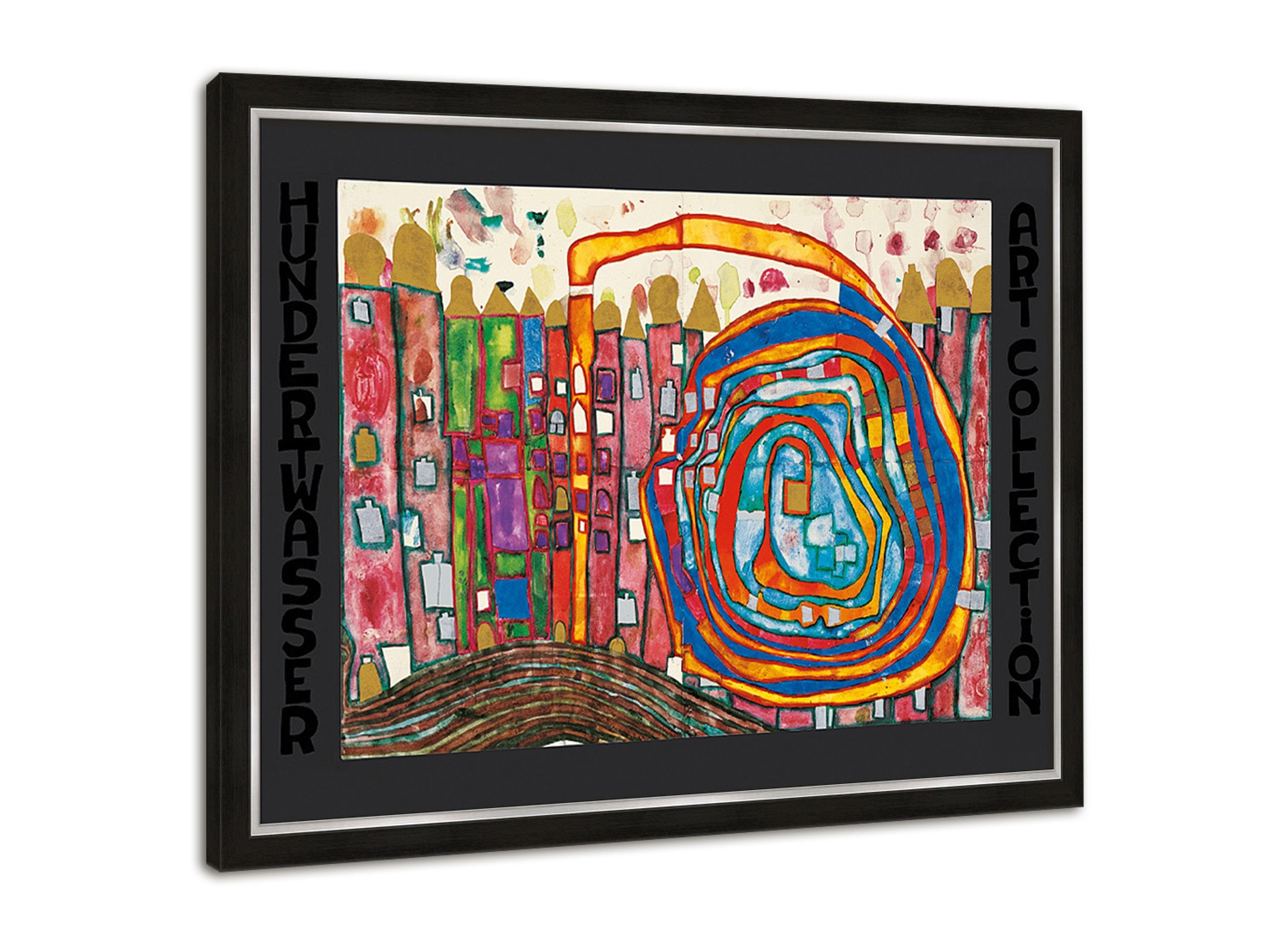 artissimo Bild mit / Hundertwasser Rahmen Bild Wandbild / gerahmt Poster Rahmen 72x53cm mit