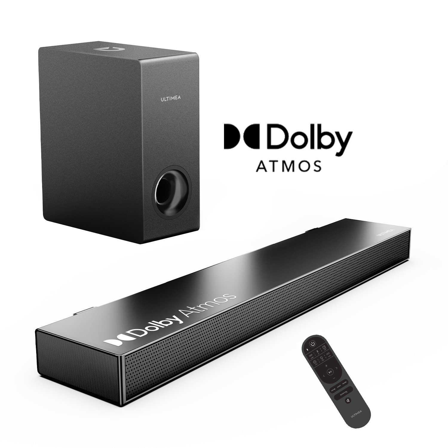 Ultimea Nova S50 2.1 Dolby Atmos Soundbar (190 W, Verbesserter Bass TV  Lautsprecher, 3D Surround, HDMI eARC), Dolby Atmos: Präzisere  3D-Audio-Positionierung als Dolby Digital