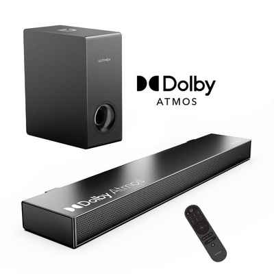 Ultimea Nova S50 2.1 Dolby Atmos Soundbar (190 W, Dolby Atmos, Verbesserter Bass TV Lautsprecher, 3D Surround, HDMI eARC)
