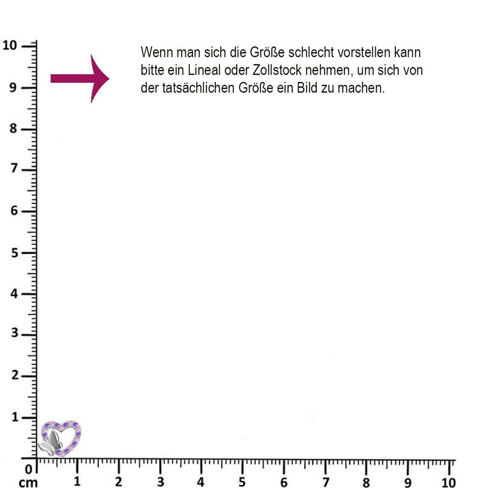 Limana Paar Ohrstecker Schmetterling 925 Silber Herz Damenohrringe Kinderohrringe Ohrringe (Inkl. Geschenkdose mit Engel Silberohrringe Echtschmuck rosa lila), Idee Geschenk für Sie Frauen Mädchen Kinder Damen Freundin Mutter