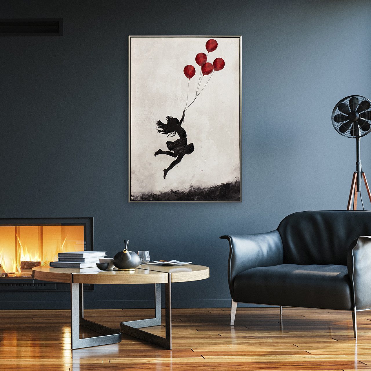 ArtUniverse Gemälde Jumping Balloon Girl 60x90 cm, .