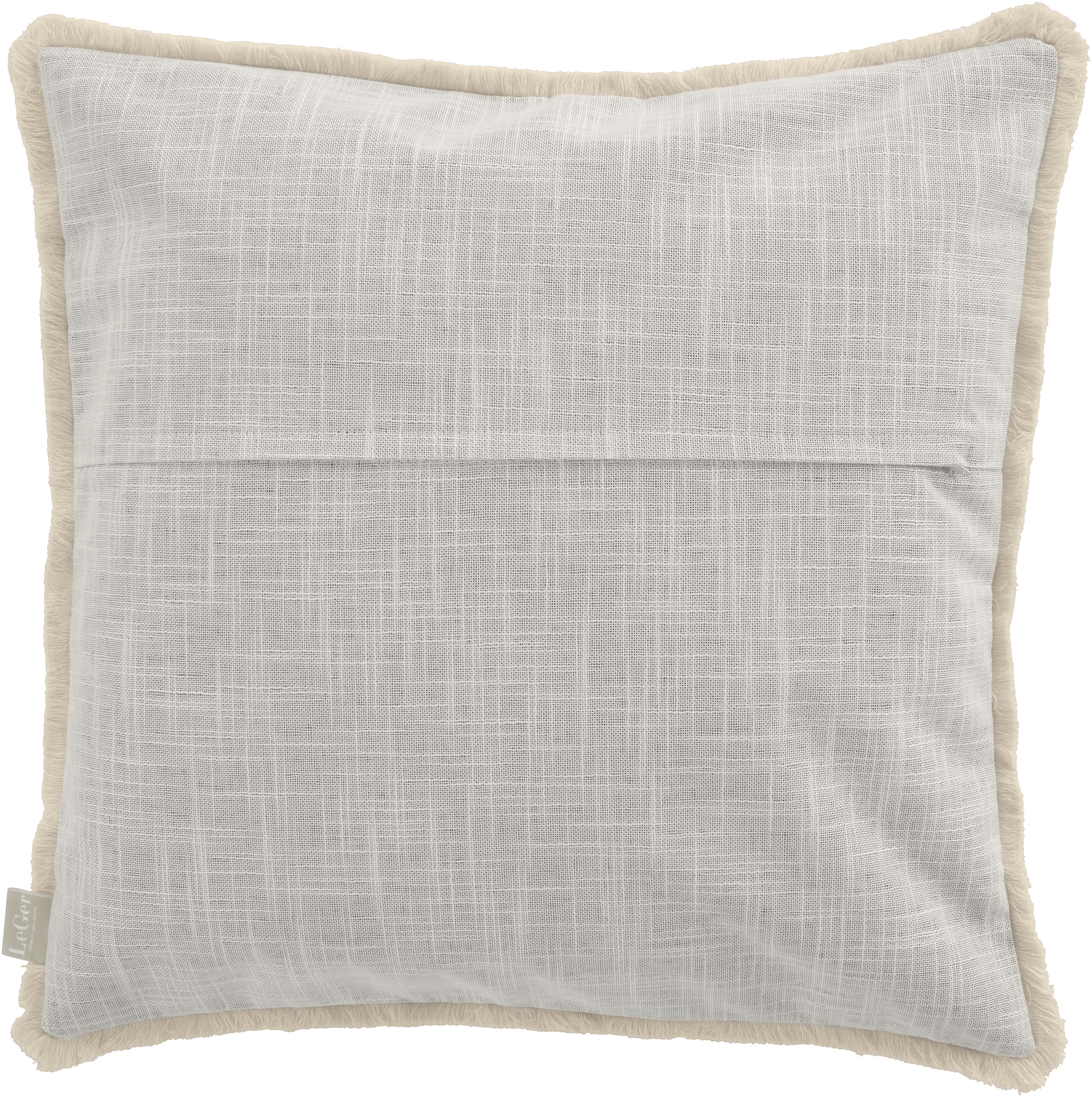 LeGer Home by Lena Gercke Dekokissen Marusha, Leinenoptik, 50x50 Dekokissen, Fransen, modern, ohne Füllung, 1 Stück