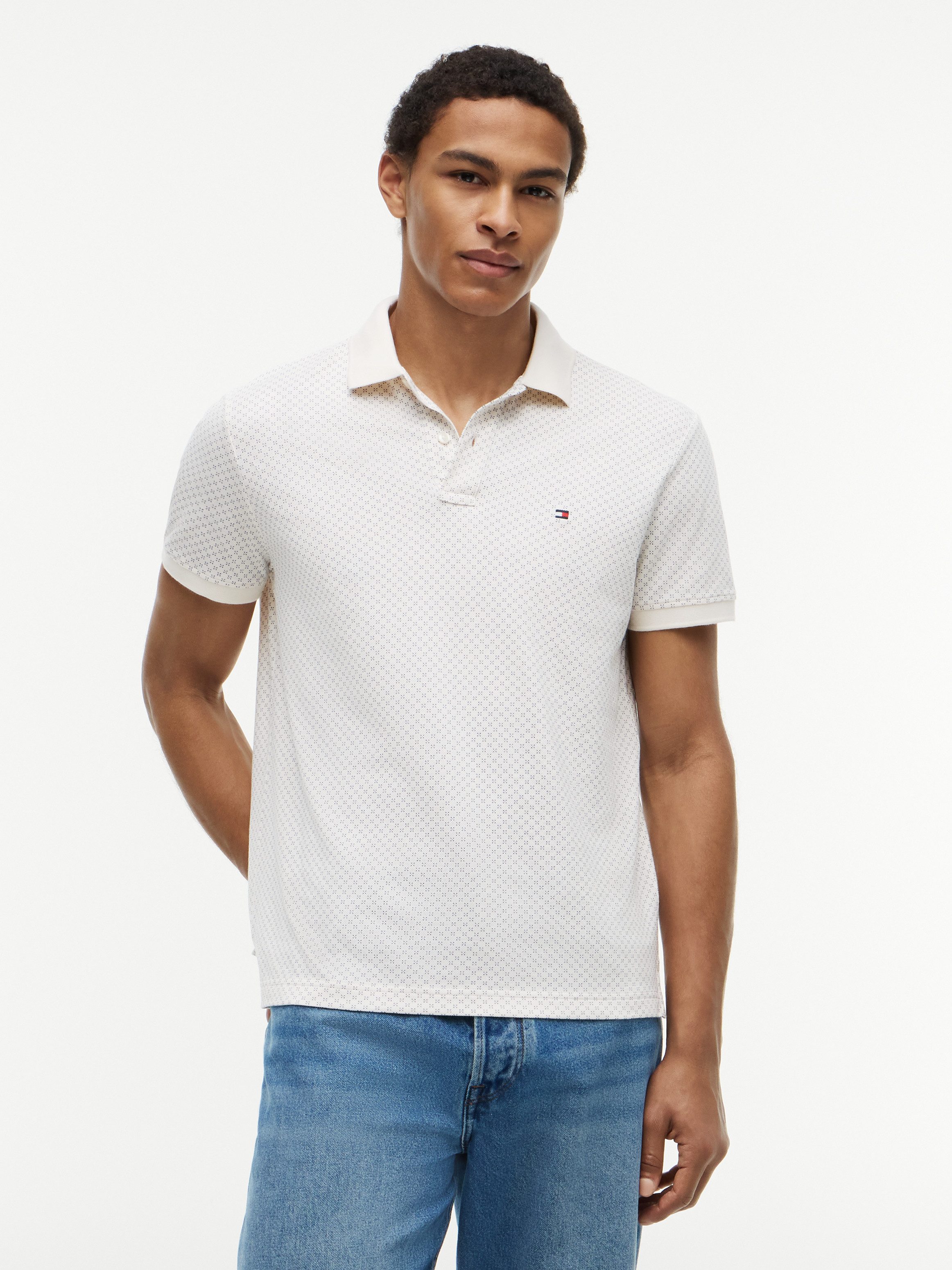 Tommy Hilfiger Poloshirt MICROPRINT PIQUE mit geometrischem Muster, regular fit