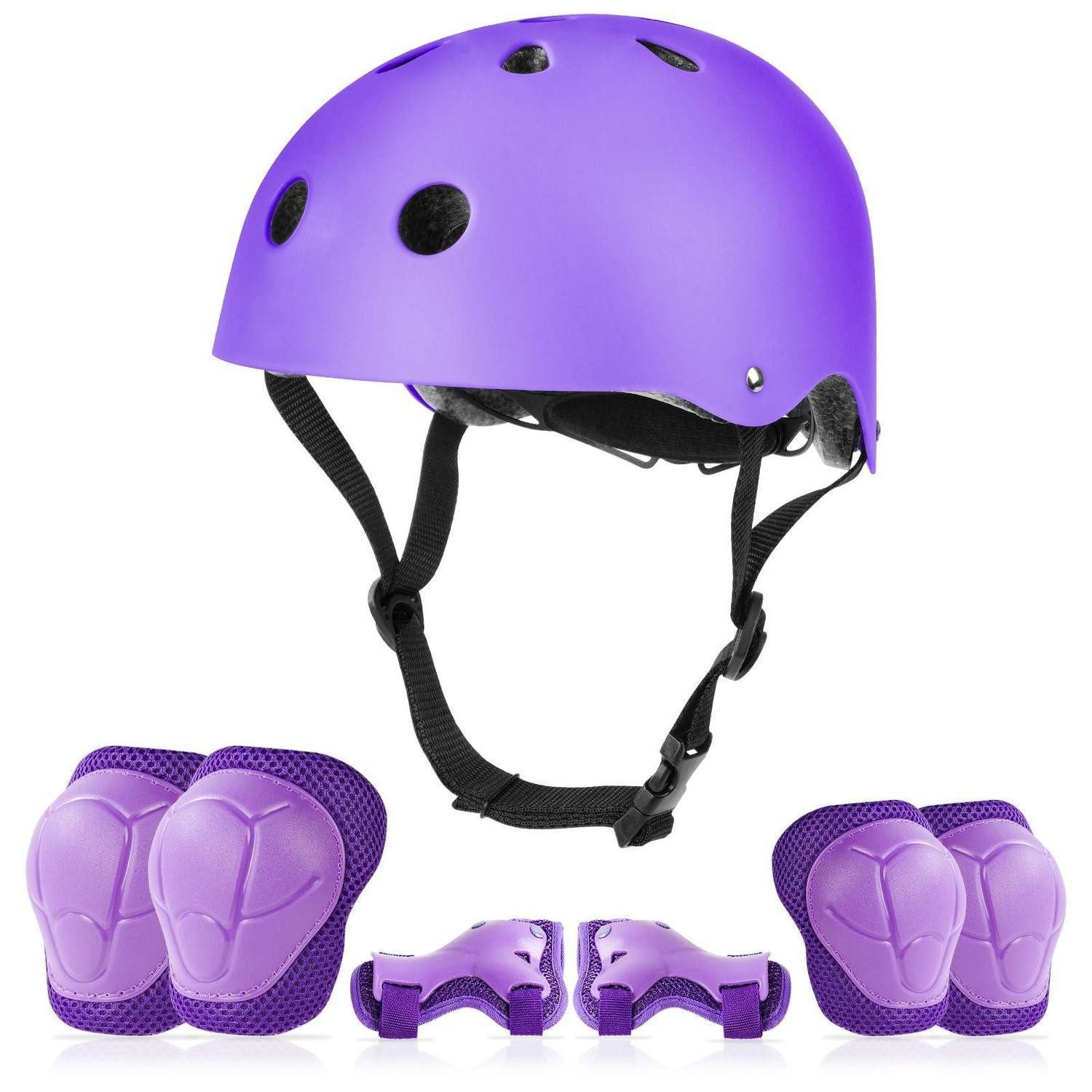 LuxusKollektion Kinderhelm Kinder Fahrradhelm & Protektoren Set S Lila