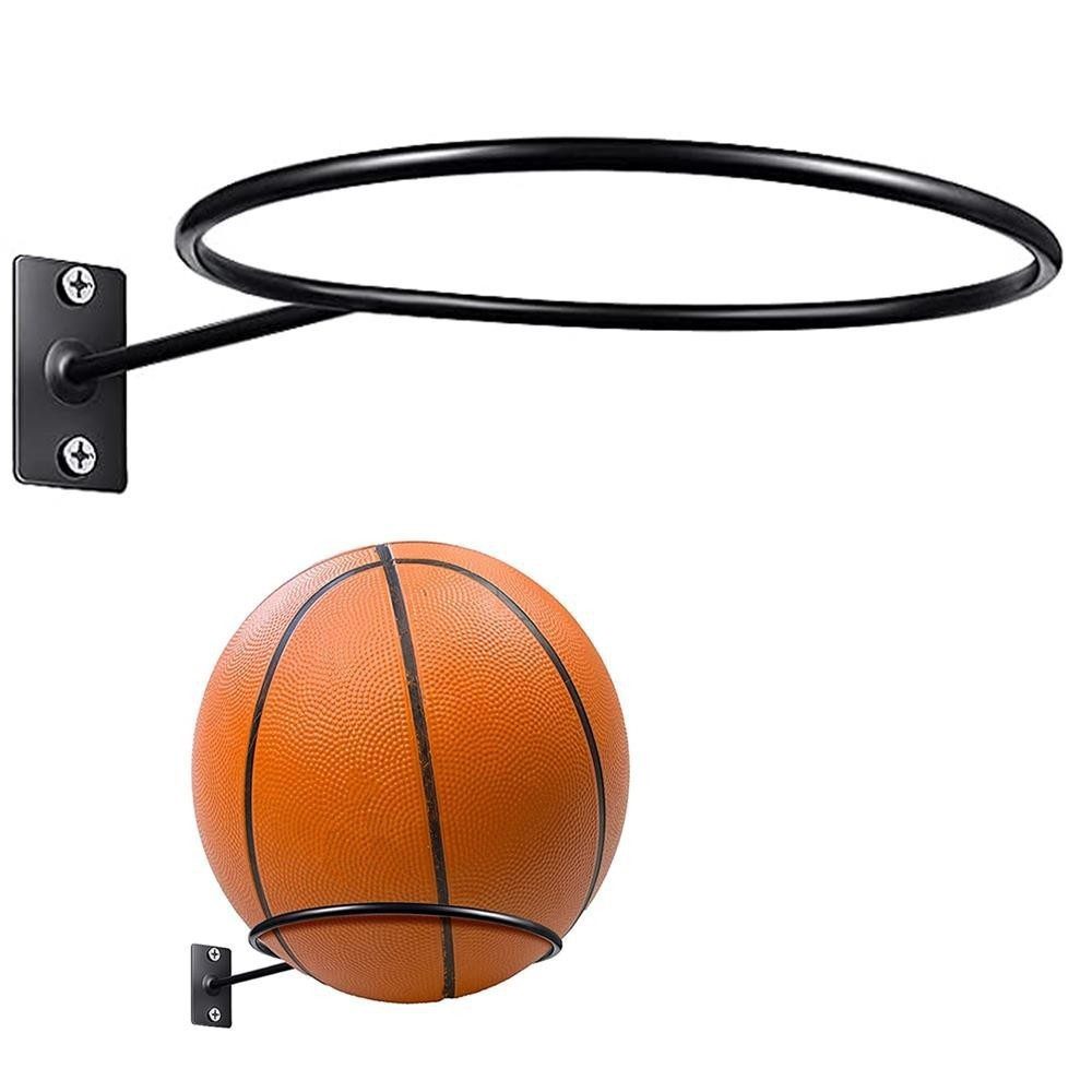 feinlux Basketballkorb Wandhalterung Ball Halterung (set, 2-St., Metall Ballhalter Schwarz Wandhalterung Basketball Halter Wand), für Fußball, Basketball, Volleyball (2 Stück)