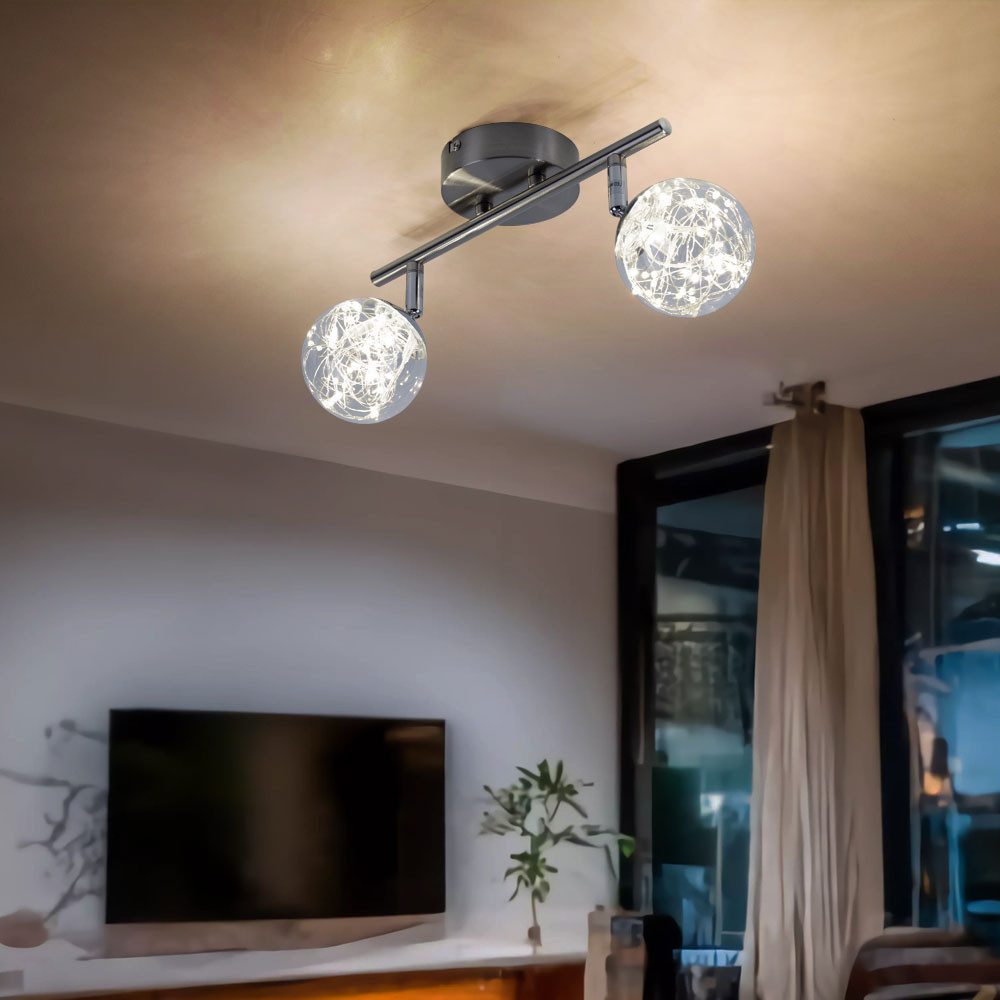 GLOBO LIGHTING LED Deckenleuchte, LED-Leuchtmittel fest verbaut, Warmweiß, Deckenleuchte Strahler LED Deckenstrahler LED 2 Flammig