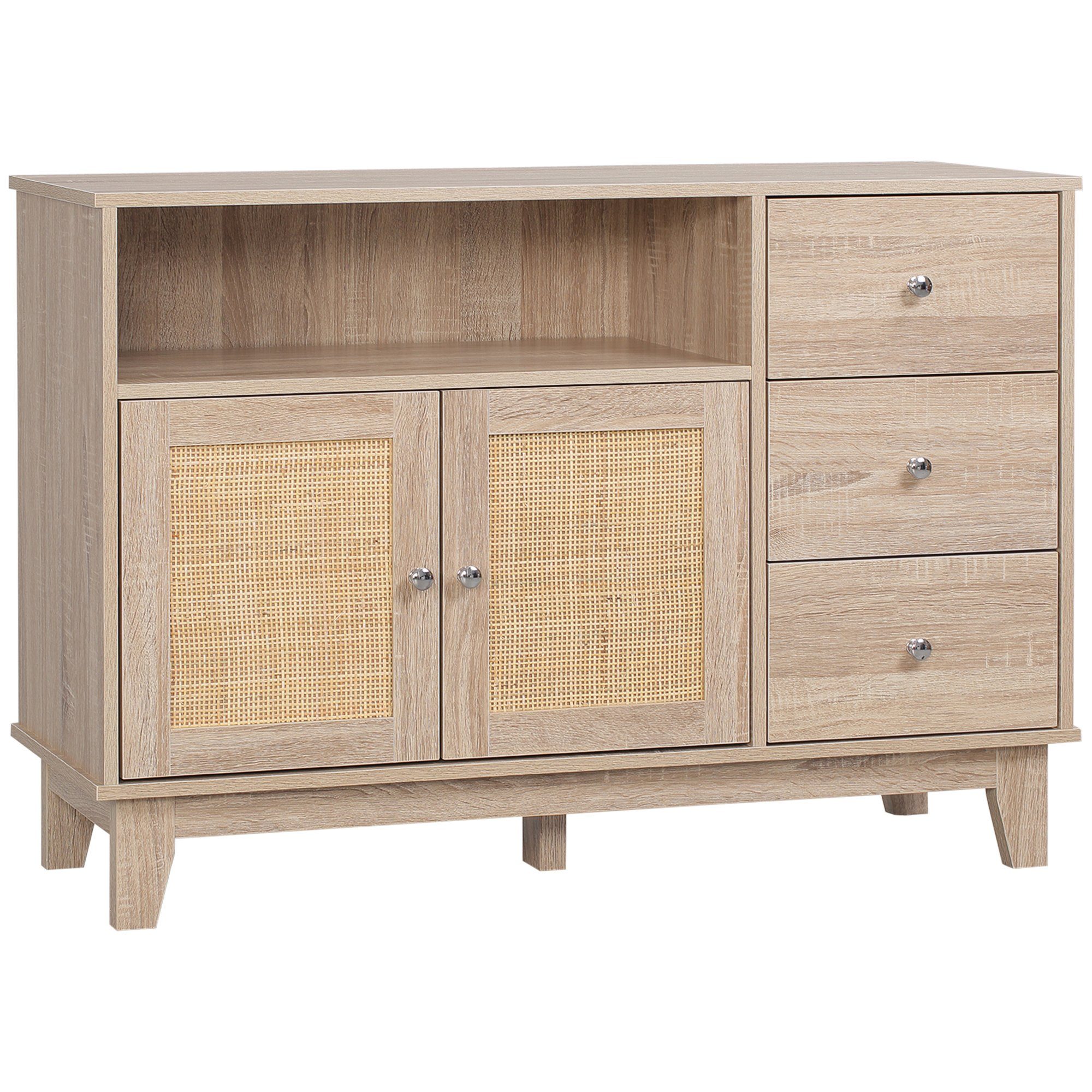 Sideboard SIdeboard mit Wienergeflecht 1 Schrank, 3