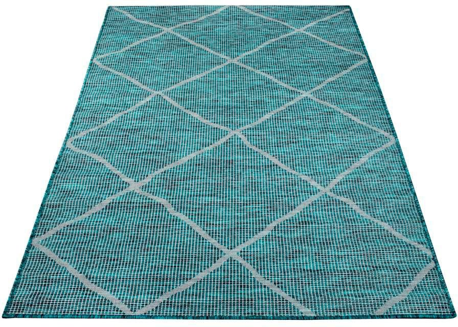 Teppich Palm, Carpet City, rechteckig, Höhe: 5 mm, Wetterfest &  UV-beständig, für Balkon, Terrasse, Küche, flach gewebt, das Teppichmaß  kann +/- 5 cm abweichen