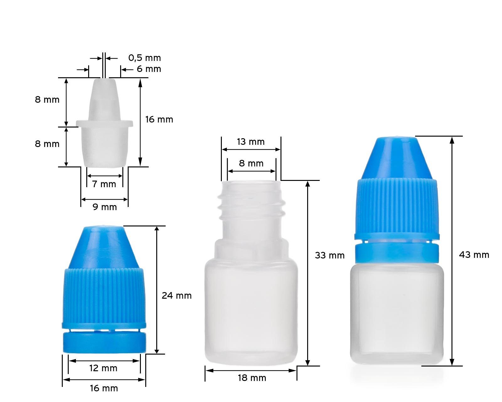 Tropfflaschen ml mit 10 (10 3 Kanister G13, OCTOPUS aus St) Plastikflaschen LDPE, Tropfverschlu