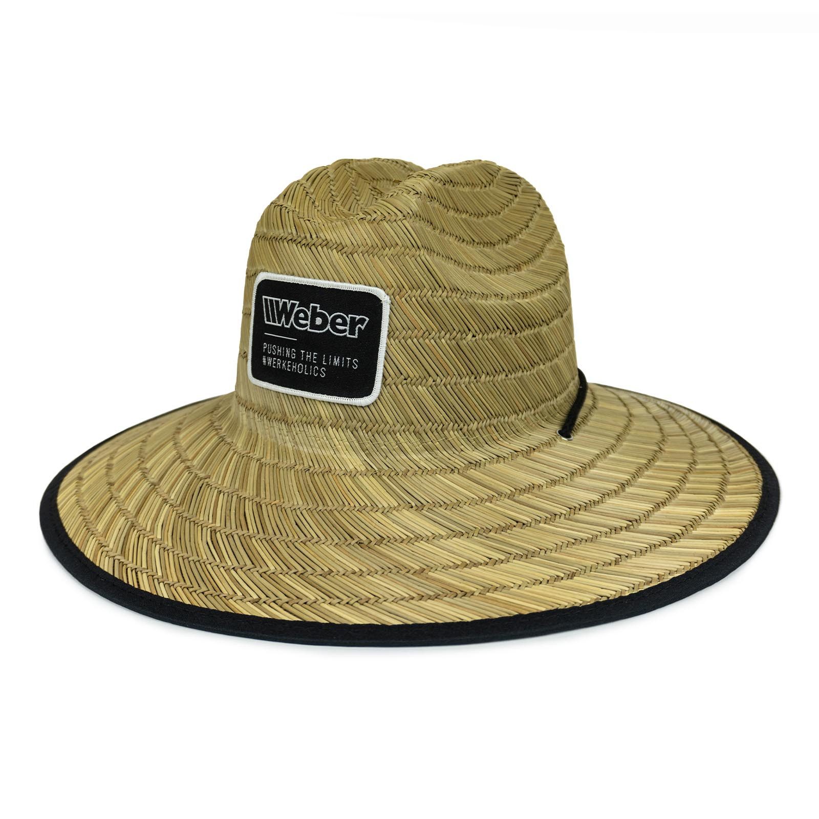 Weber GmbH Strohhut #Werkeholics Sommerhut mit breiter Krempe Sonnenschutz leicht und atmungsaktiv, UV-schützend