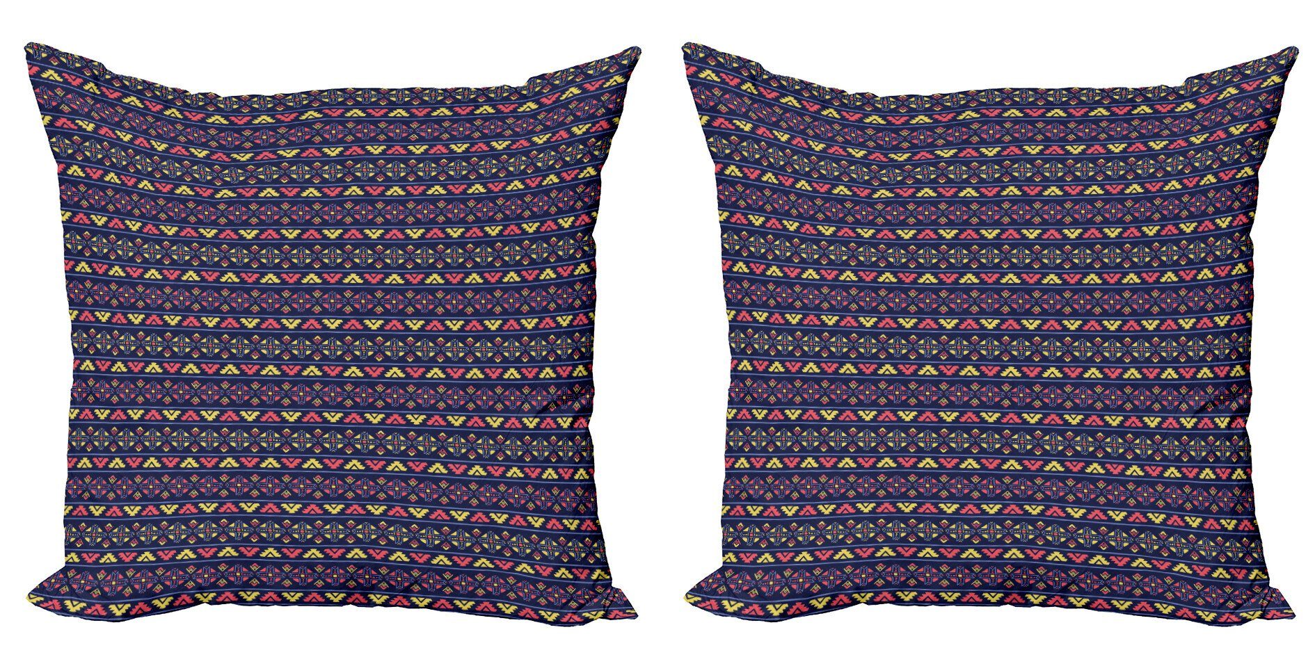 Kissenbezüge Modern Accent Doppelseitiger Digitaldruck, Abakuhaus (2 Stück), Stammes Geometrisches Muster
