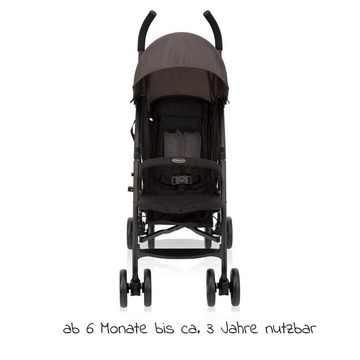 Graco Kinder-Buggy Travelite - Black & Grey, Reisebuggy & Sportwagen nur 7 kg leicht mit Liegeposition - faltbar