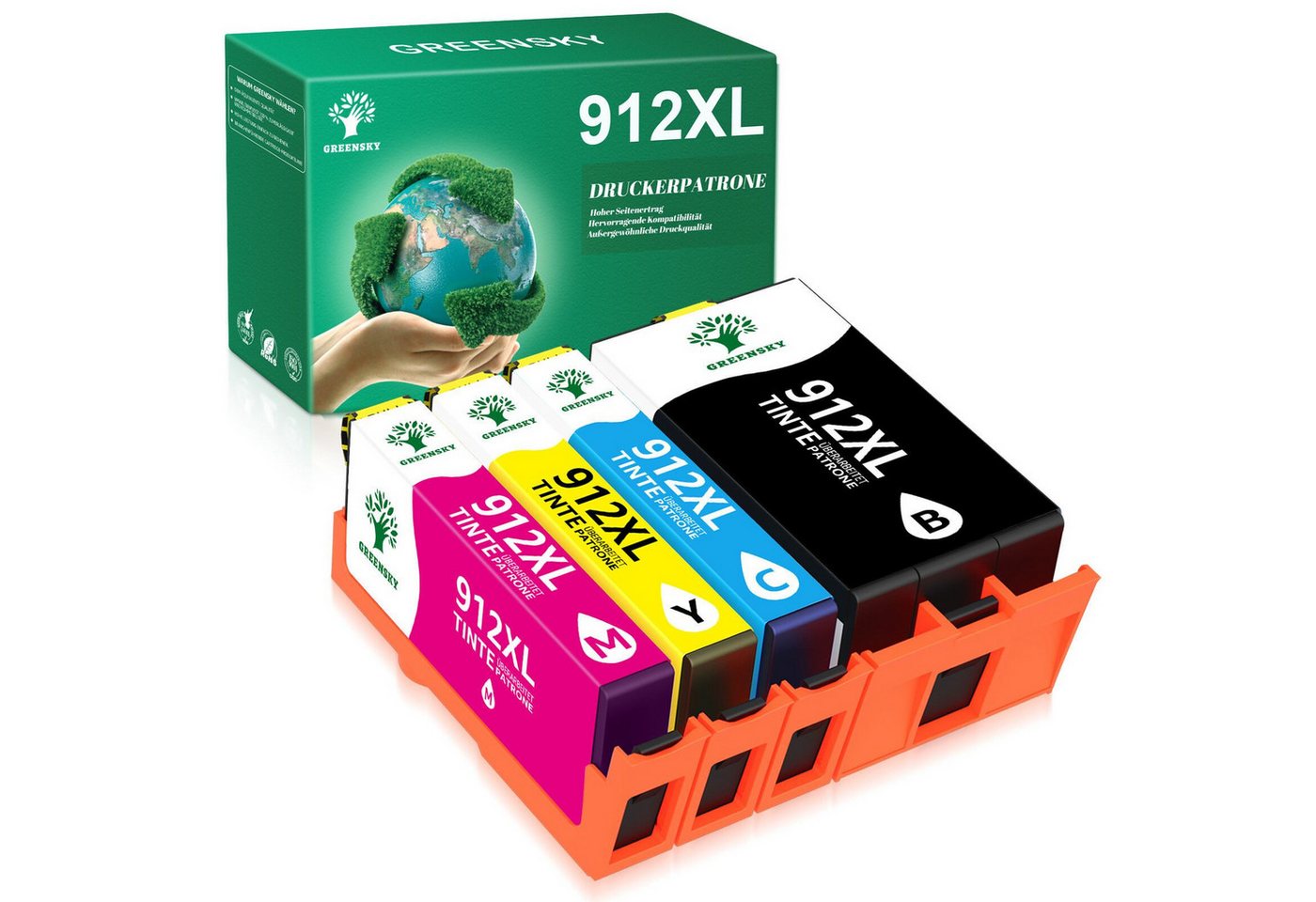 Greensky Patronen für HP 912 XL OfficeJet Pro 8012 8014 8015 Tintenpatrone