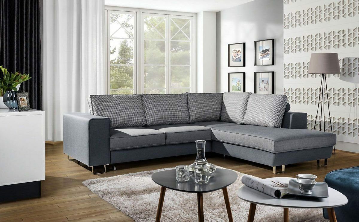 JVmoebel Ecksofa Modernes Schlafsofa Sofa Couch Polster Bettfunktion Kasten Sofas, Made in Europe