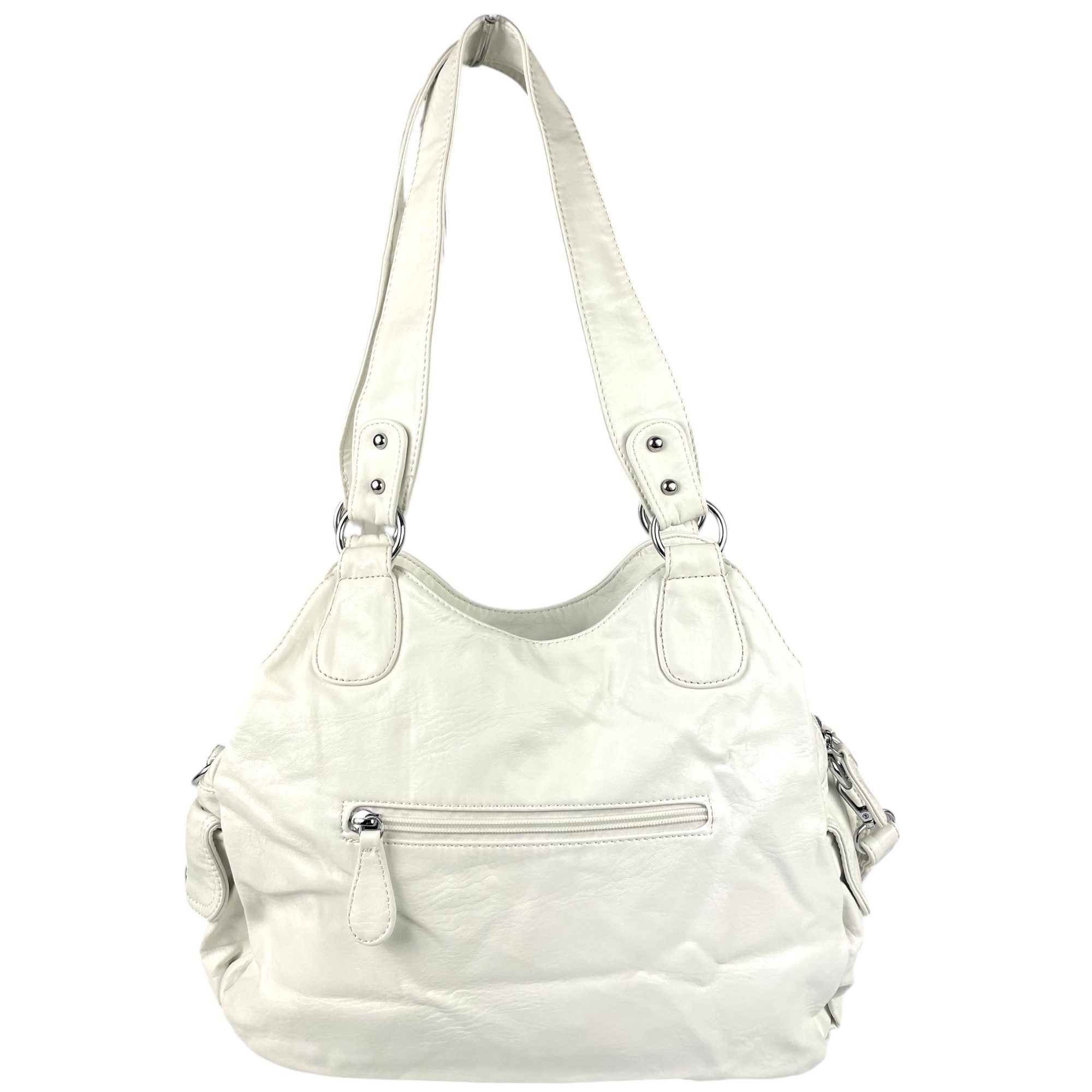 Taschen4life Schultertasche mittelgroße Damen Handtasche mit Fächern 0038, 2 Hauptfächer, mehrere kleine Fächer, abnehmb. Trageriemen – Bild 5 von 5