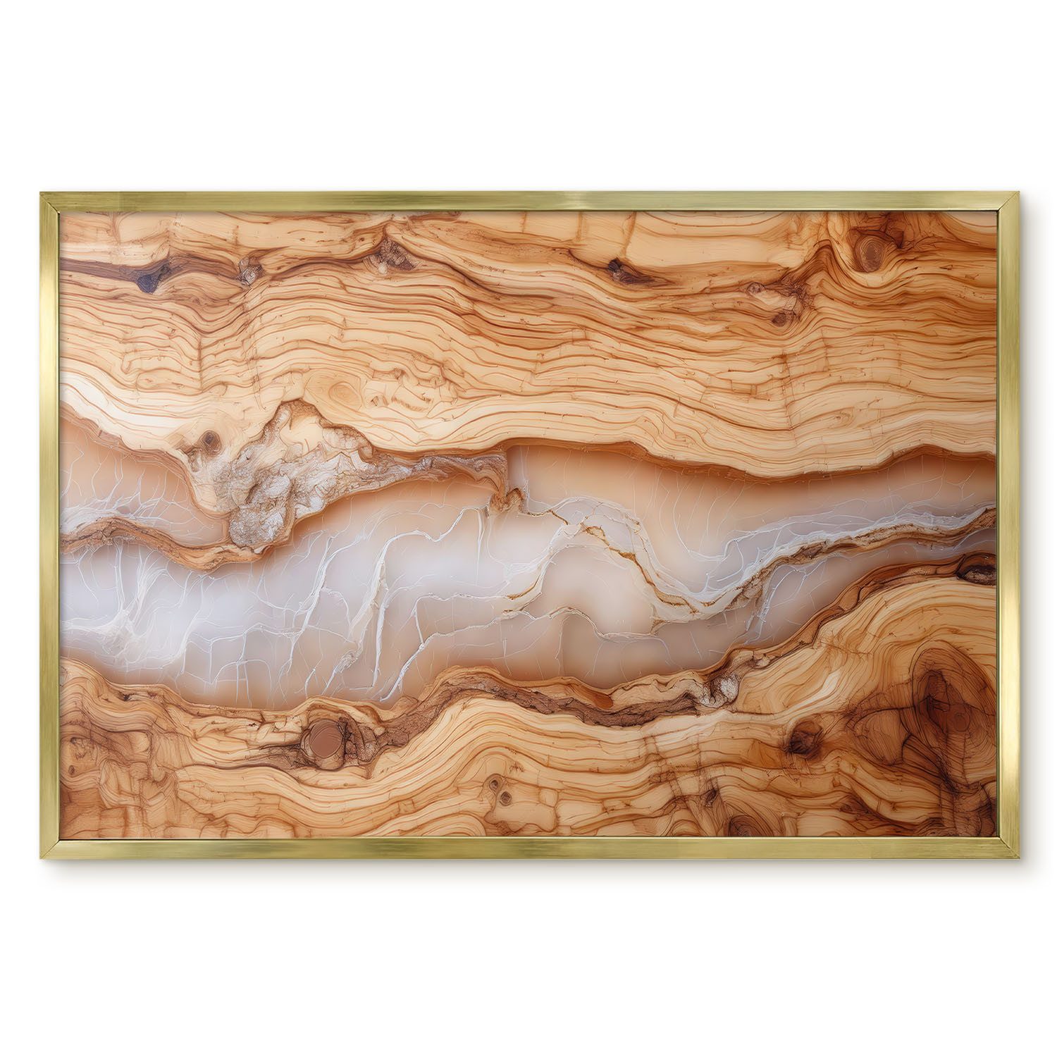Tulup Magnettafel Magnettafel mit Rahmen für Magnete als moderne Wanddekoration, Holzstruktur mit Harz, Braun