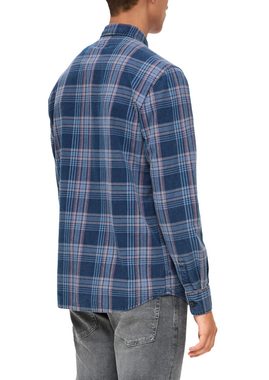 QS Langarmhemd Regular: Hemd aus Baumwolle Logo