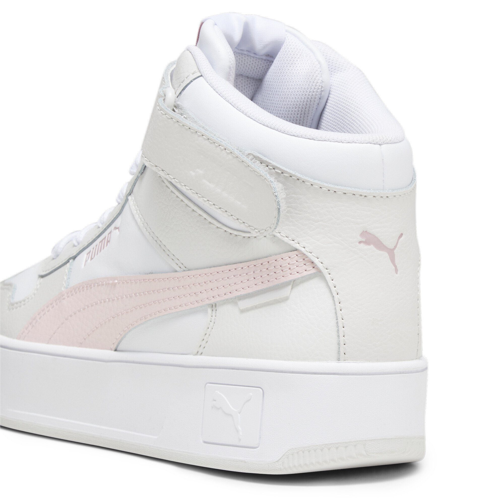 PUMA Feather Pink Frosty Damen Mid Street Sneakers White Gray Sneaker Carina