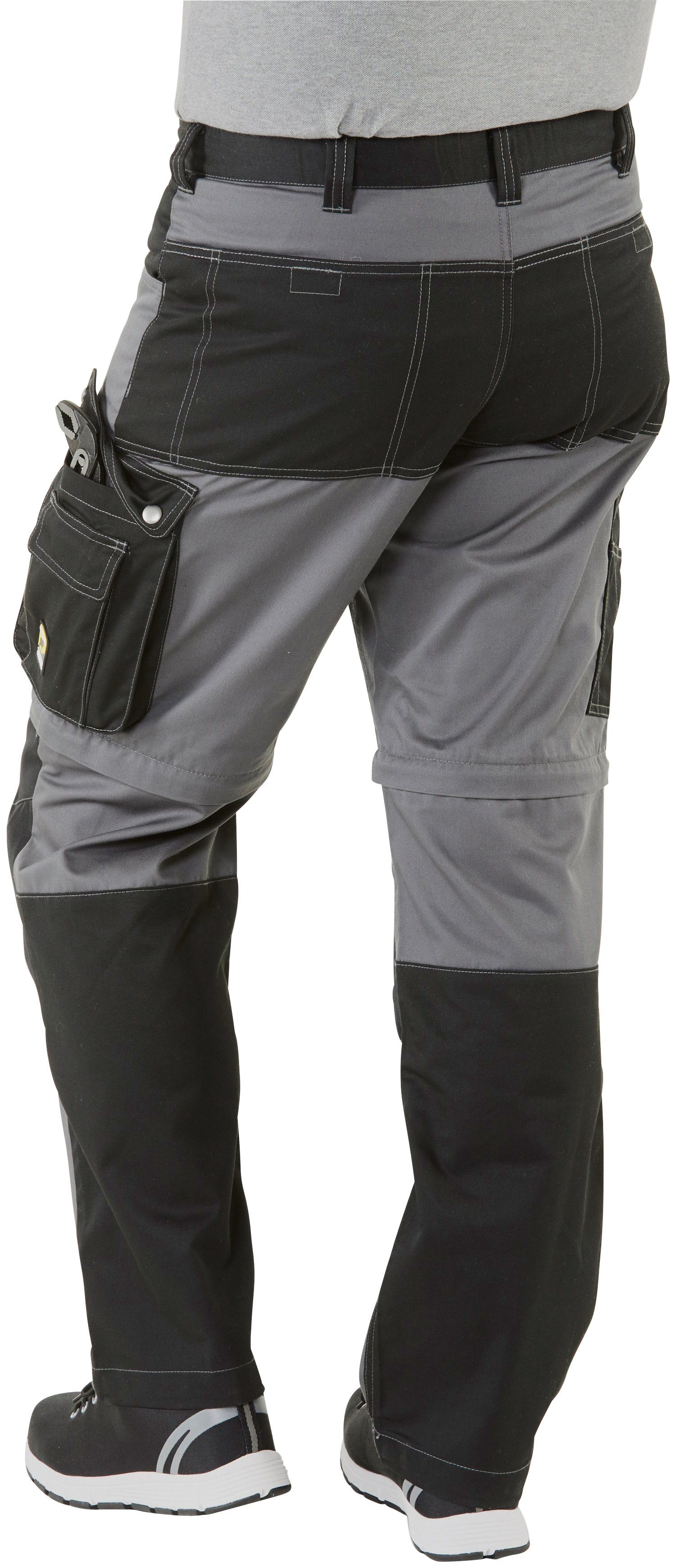 und 8 Arbeitshose einem Funktion: Arbeitshose Shorts Beinverlängerung mit Taschen) in Kniebereich, (verstärkter Northern Worker Country möglich, lange Zipp-off