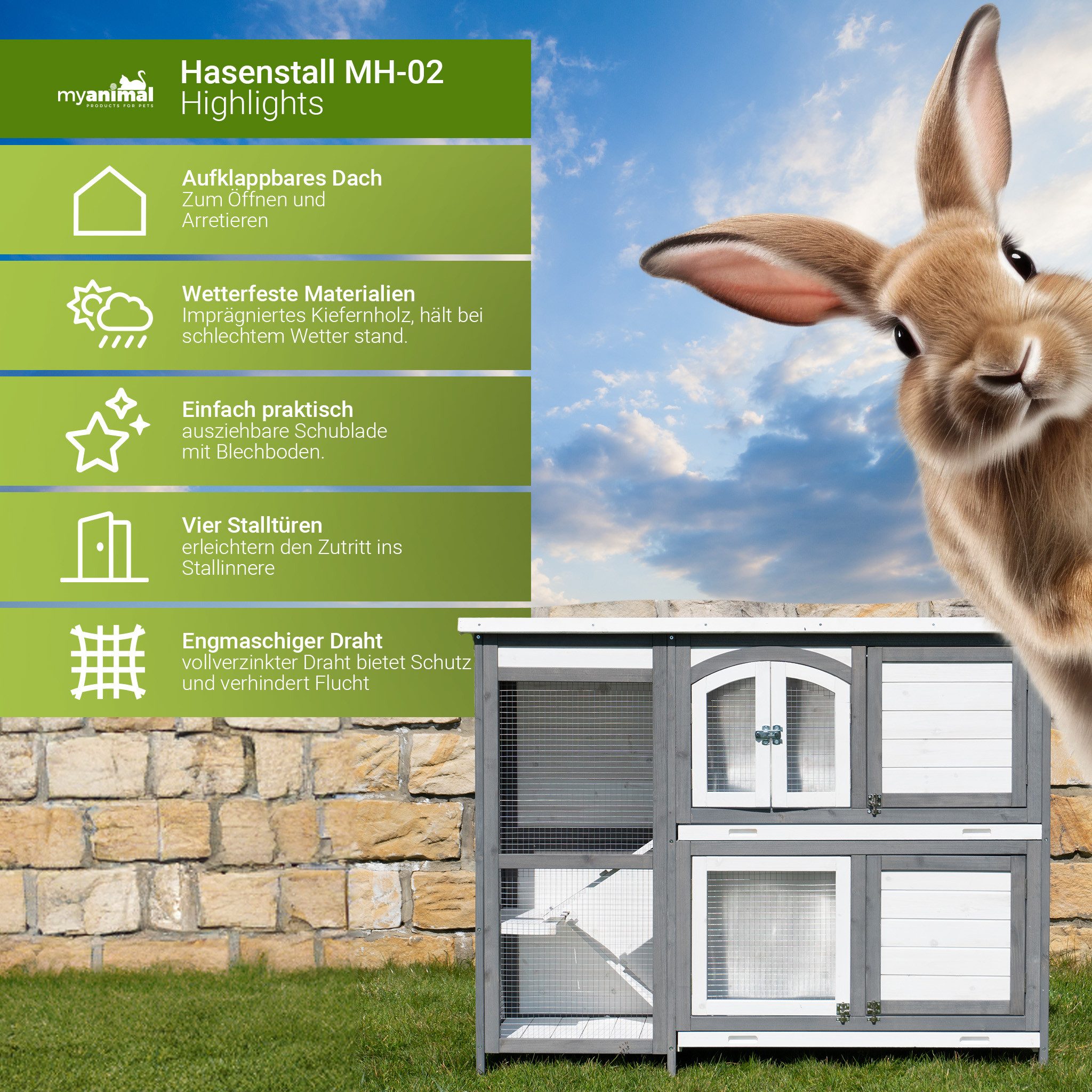 My Animal Kleintierstall XXL Hasenstall MH-02 günstig online kaufen