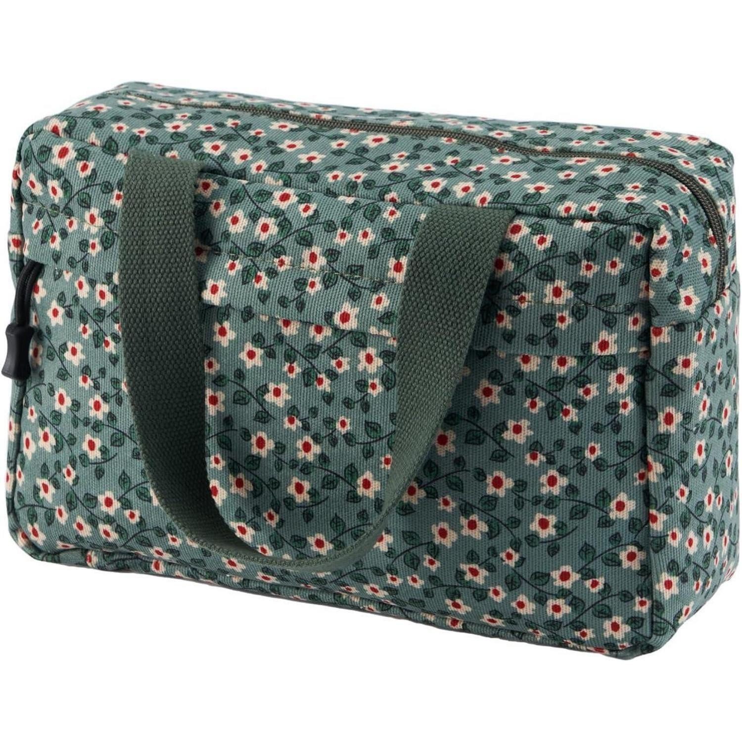 Kosmetiktasche Kosmetiktasche Kulturtasche Cord Damen Reise Grün-a