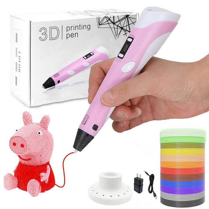 Blusmart 3D-Drucker-Stift 3D Drucker Stift Set Mit PLA 1 75mm Filament Spielzeug Kinder-Malstift-Graffiti-Set Handgemachtes DIY-Geschenk