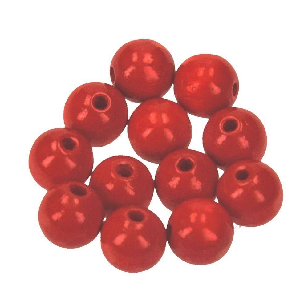 efco Ремесленные бусы Holzperlen dunkelrot ca. 12 mm, Bohr ø 3,0 mm - lackiert - Basteln