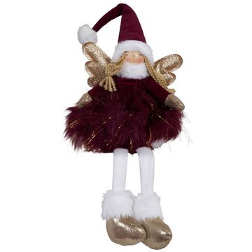 Christmas Paradise Weihnachtsfigur Engel mit LED 28cm (62cm) Kantenhocker (Deko Figur, 1 St), Weihnachten, Rot