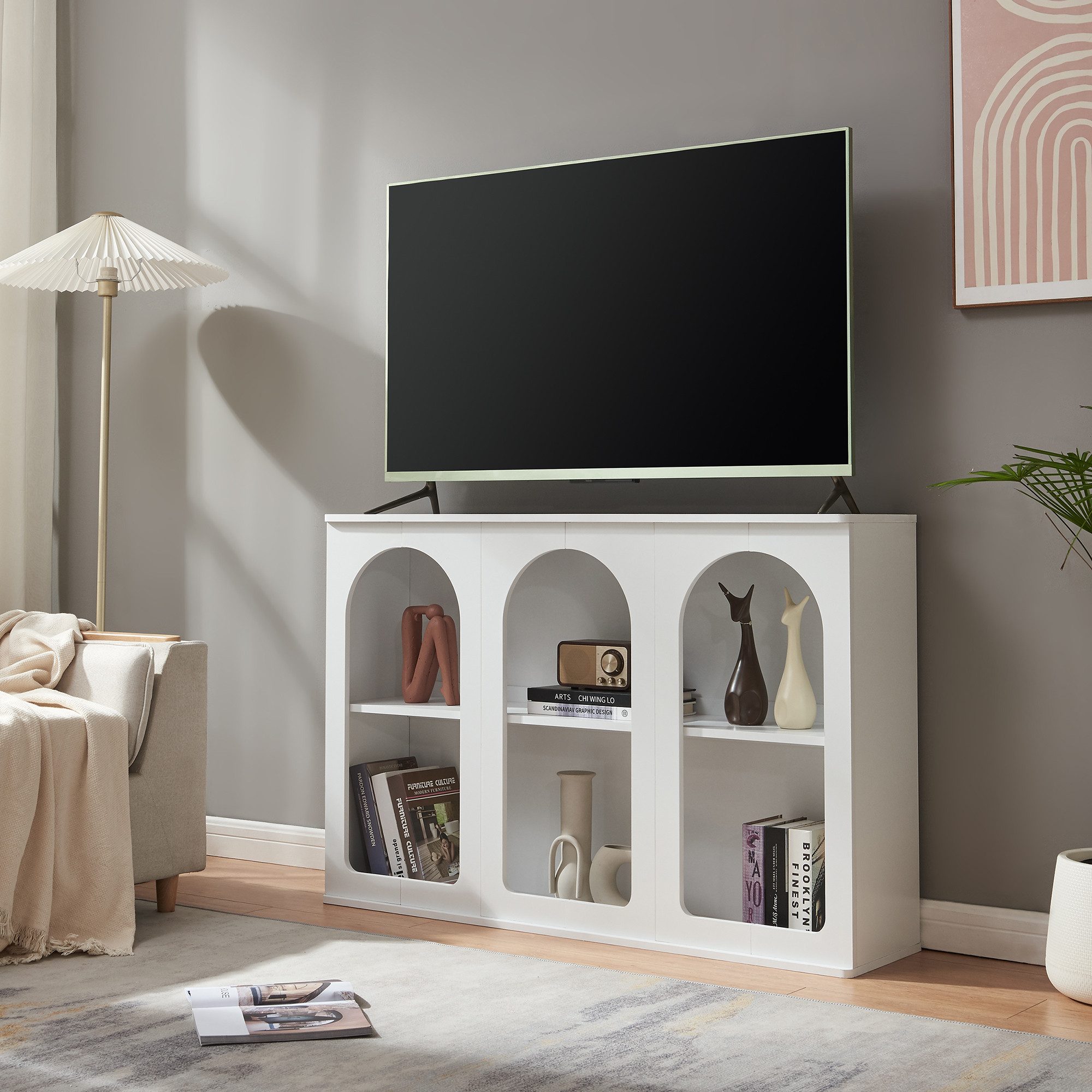 en.casa Sideboard, »Trorhun« mit 6 offenen günstig online kaufen