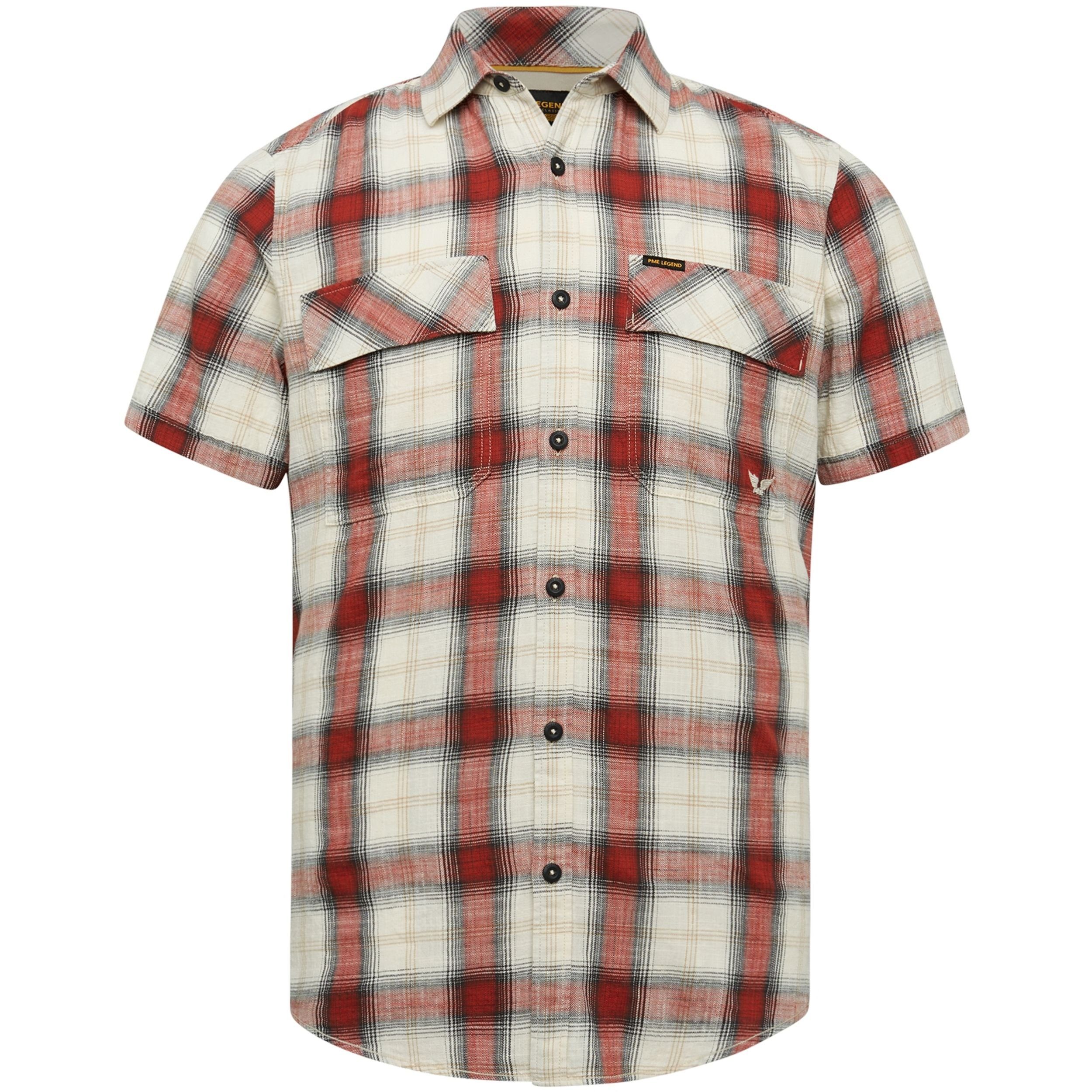 PME LEGEND Outdoorhemd Short Sleeve Shirt Ctn Yd Slub Check