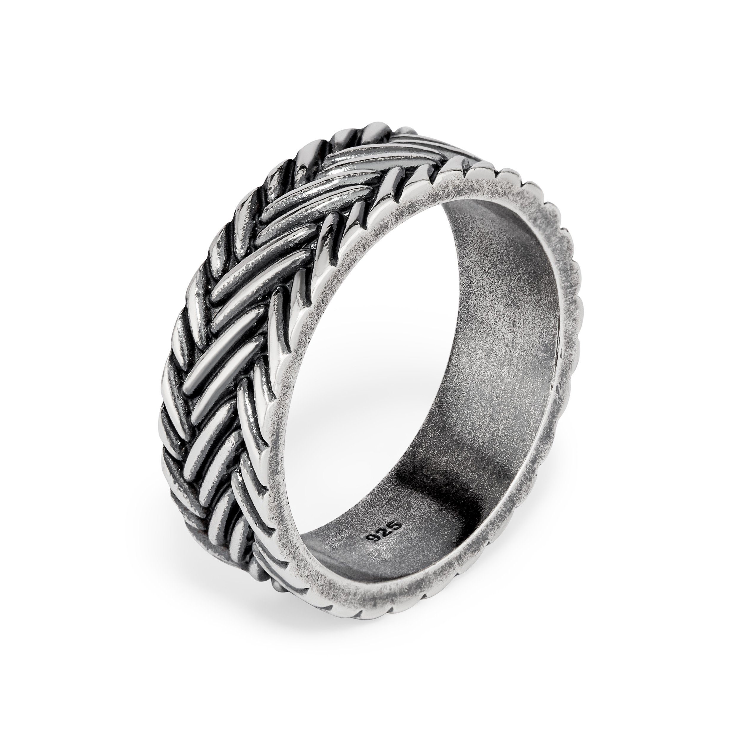 Silberring 62mm Wikinger Herrering Wiking 925 Silber Aron Bandring für Männer 7,5