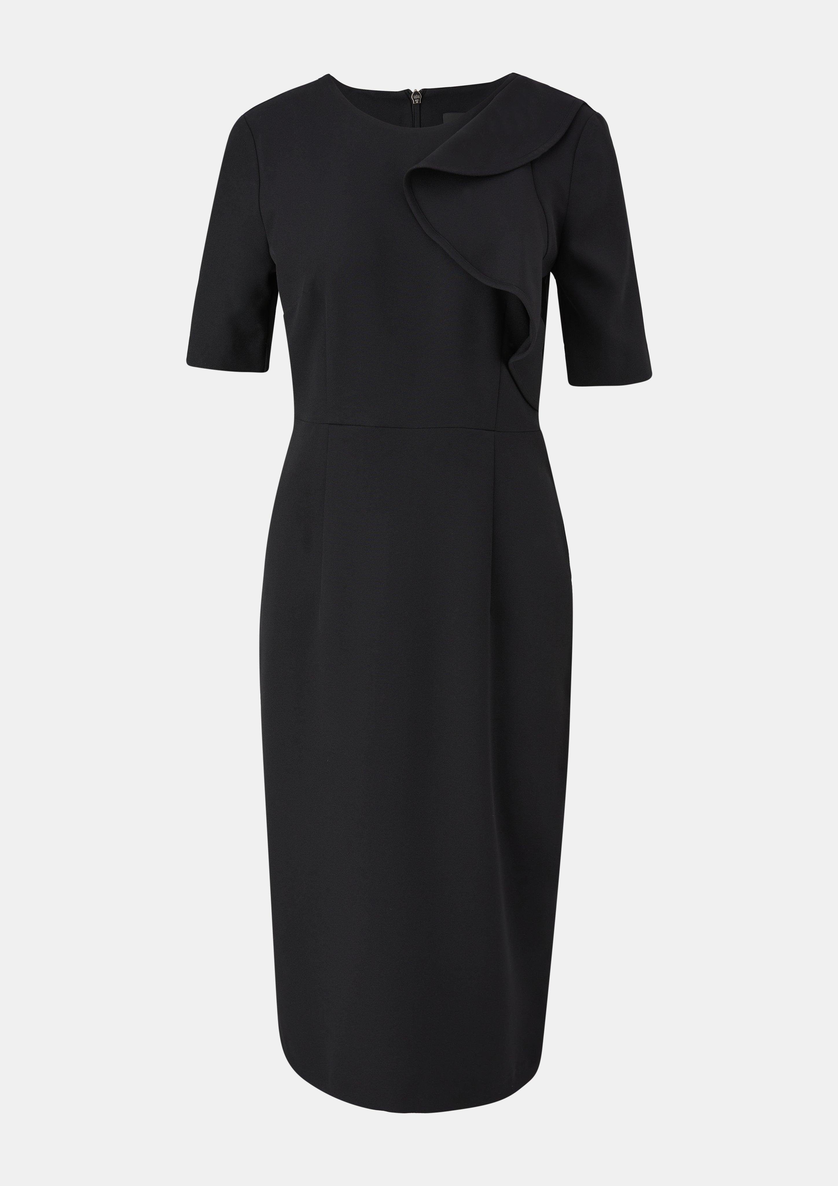 Minikleid Volant-Detail Comma mit schwarz Applikation Kleid