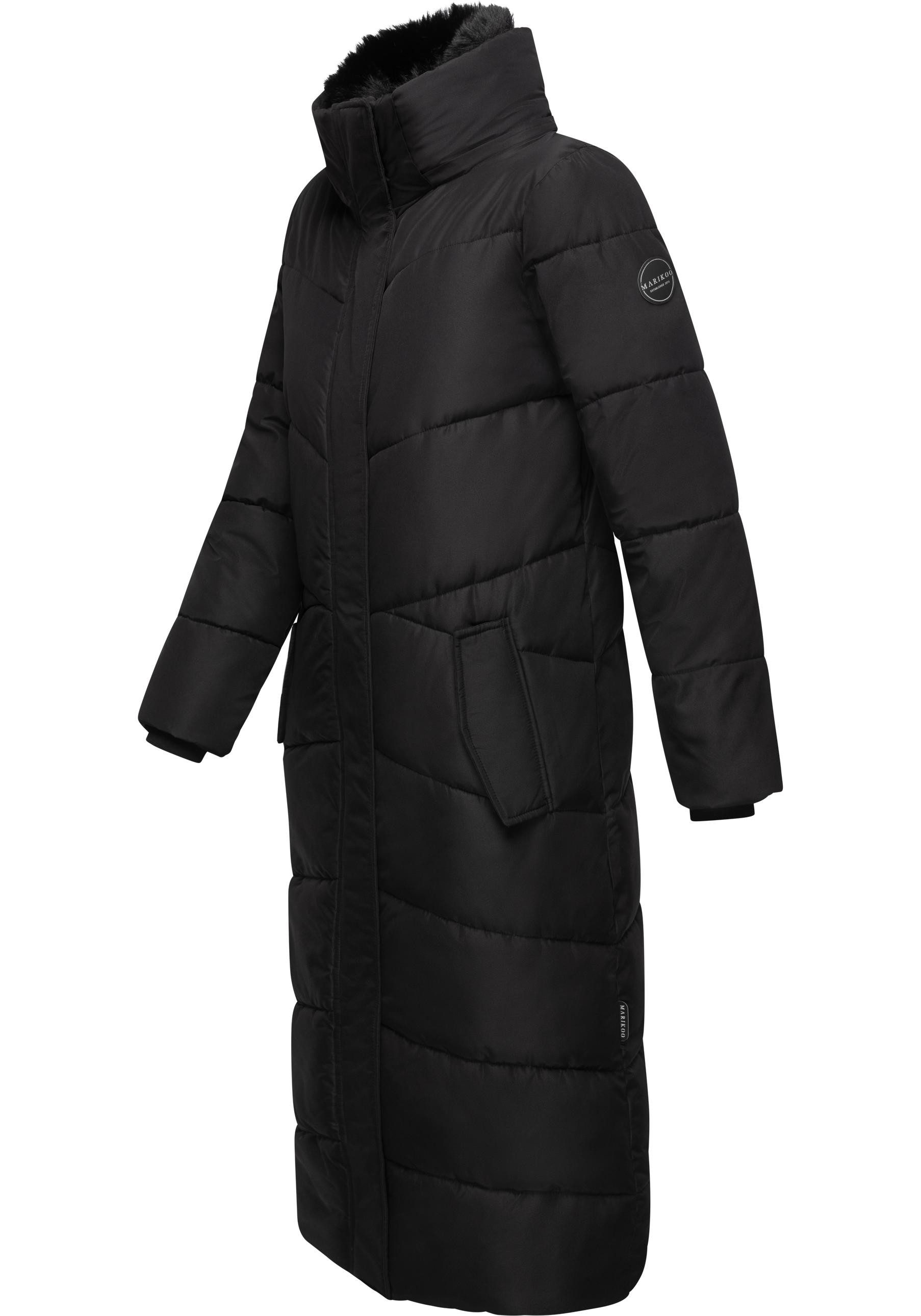 Marikoo Steppmantel Hingucker XIV-1 Damen Wintermantel mit abnehmbaren Kunstfellkragen – Bild 5 von 5
