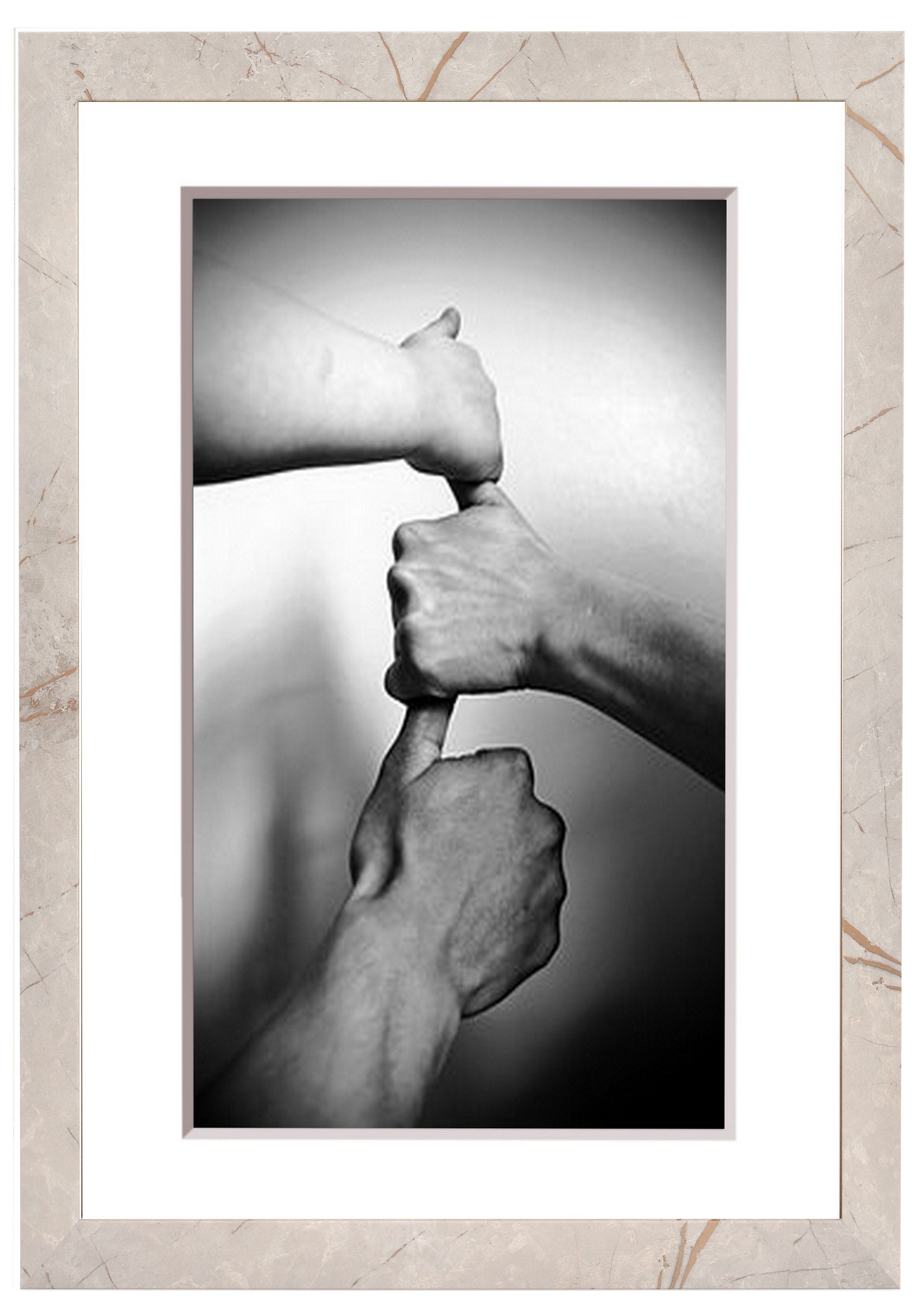 PCH[art] Bilderrahmen Foto Rahmen Alice mit weißem Passepartout & Kunstglas, Made in Germany