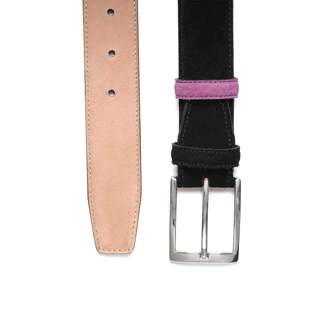 BGENTS Ledergürtel Veloursledergürtel mit Naht,Sattlerstich und kontrastfarbenen Schlaufe