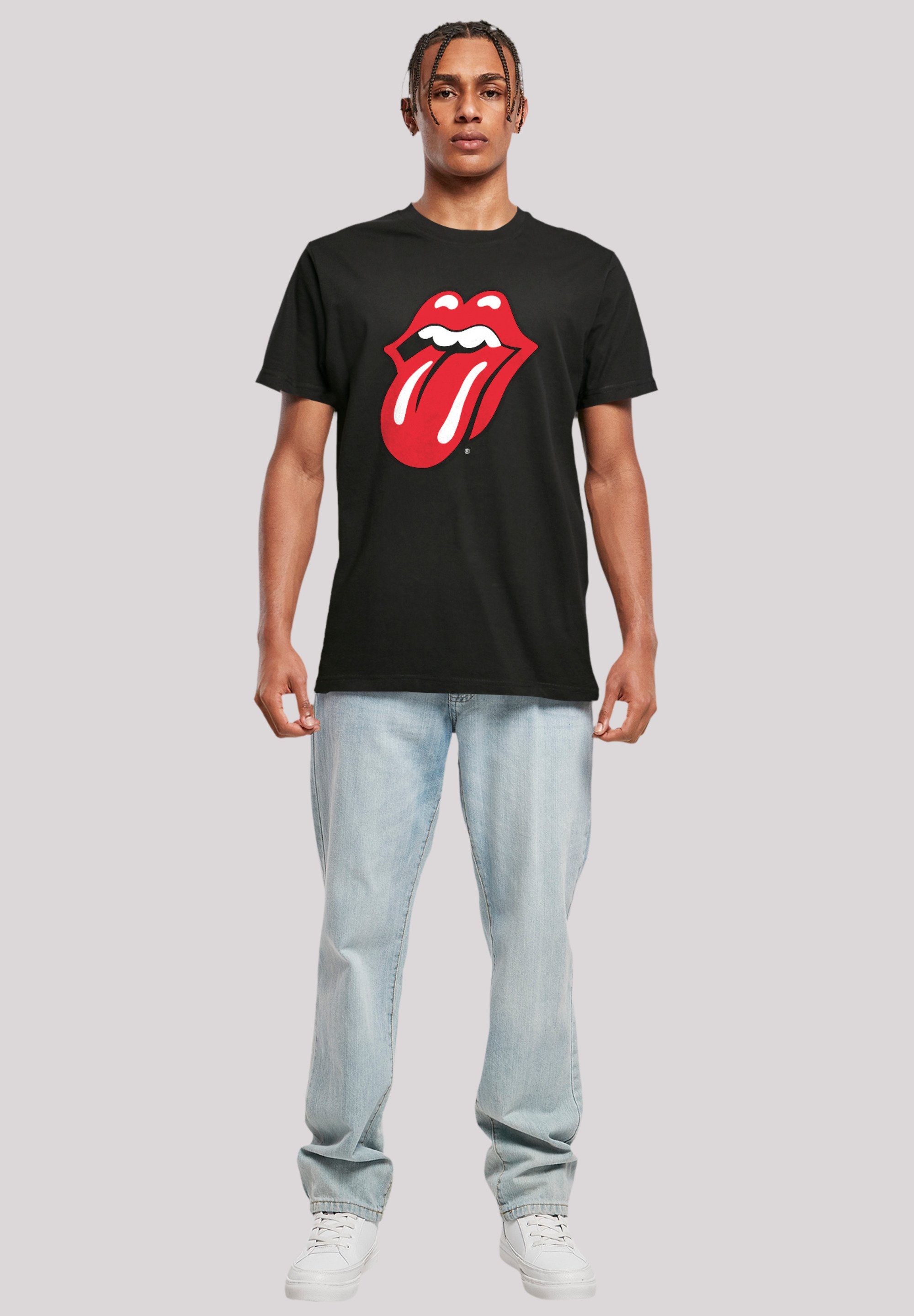 F4NT4STIC T-Shirt The Stones Print Zunge Rolling Rote schwarz
