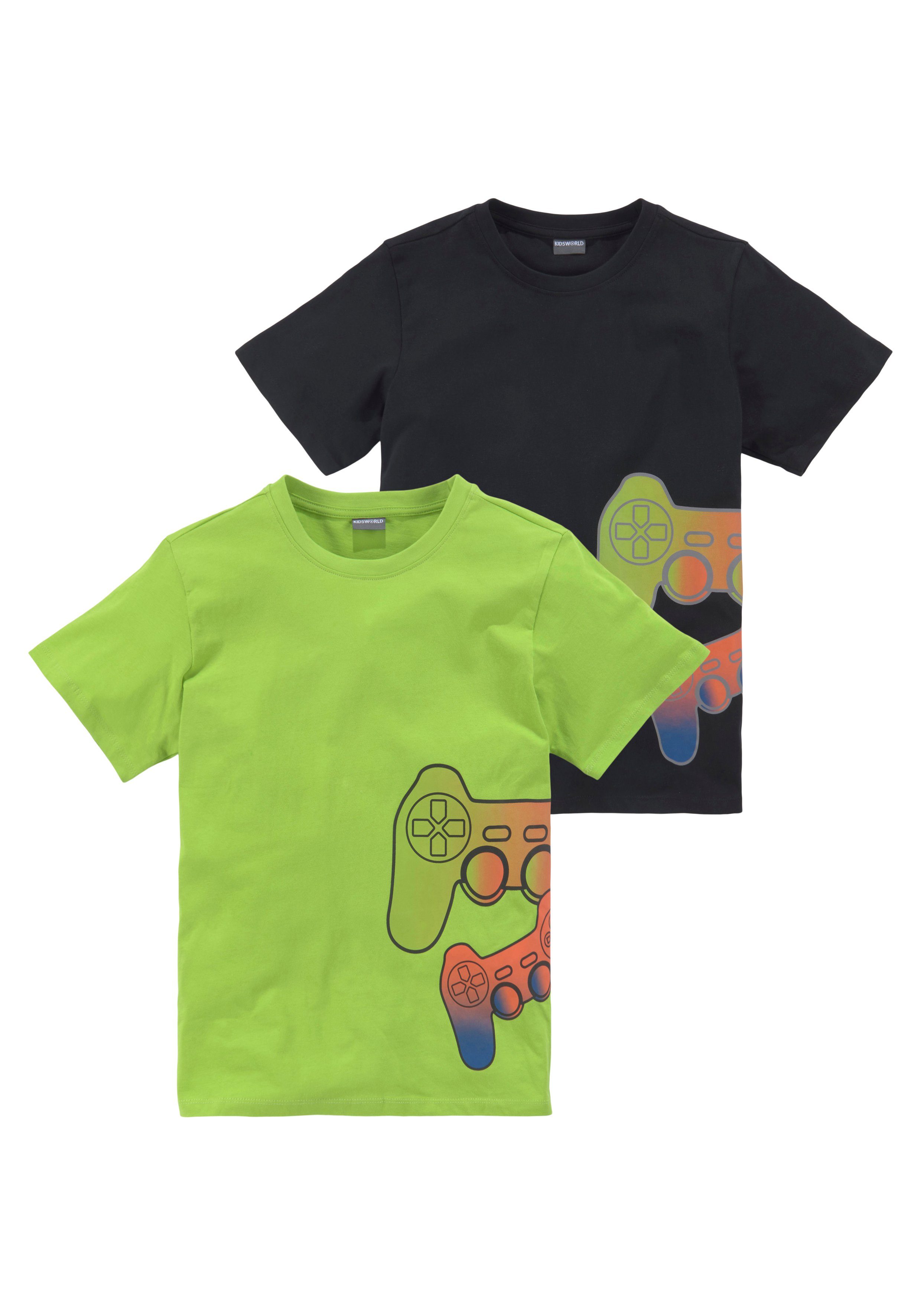 2-tlg) GAMER T-Shirt (Packung, KIDSWORLD
